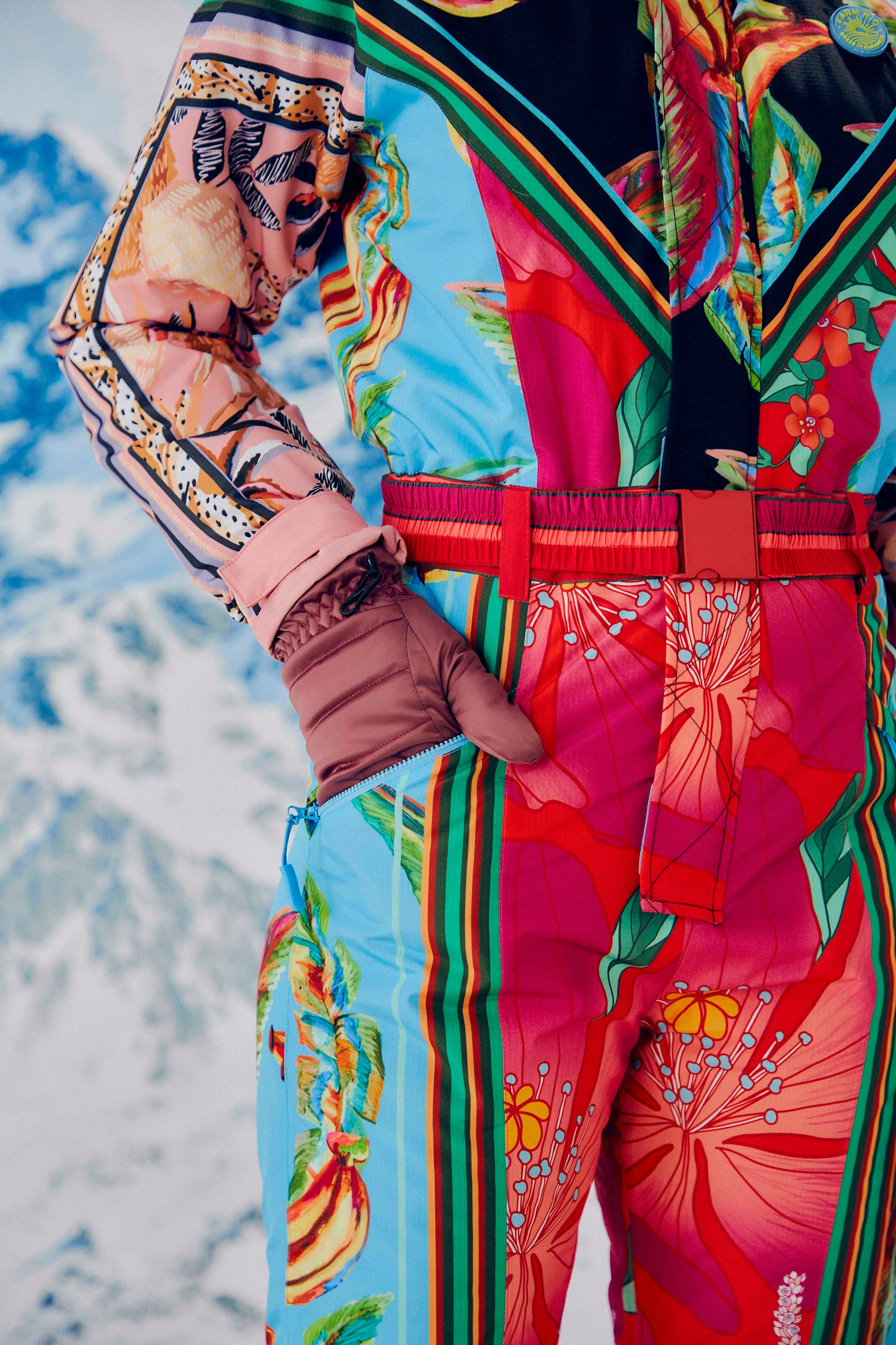 Farm Rio Mixed Scarves Ski Jumpsuit