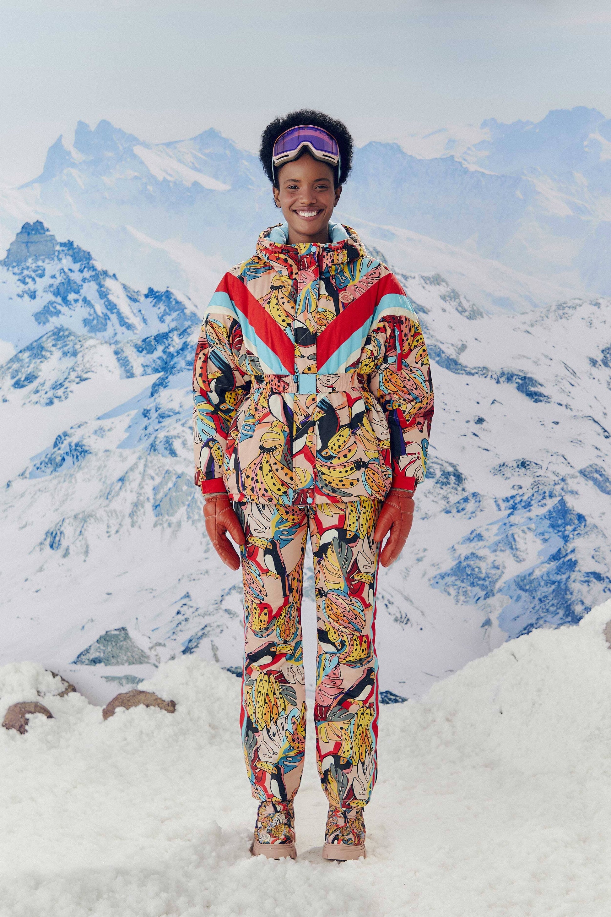 Farm Rio Banana Bunch Ski Puffer Jacket