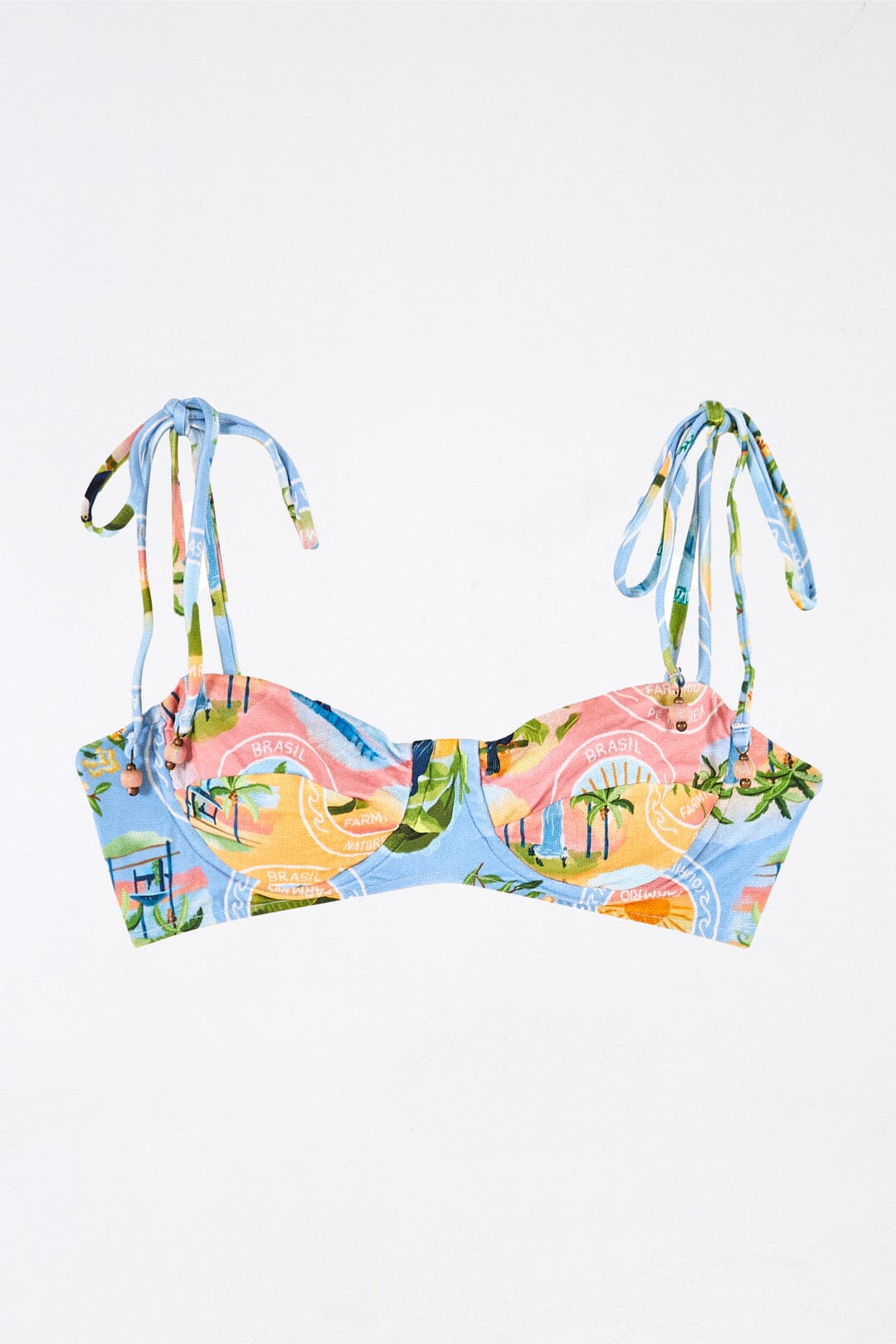 Farm Rio Rio Stamps Underwire Bikini Top