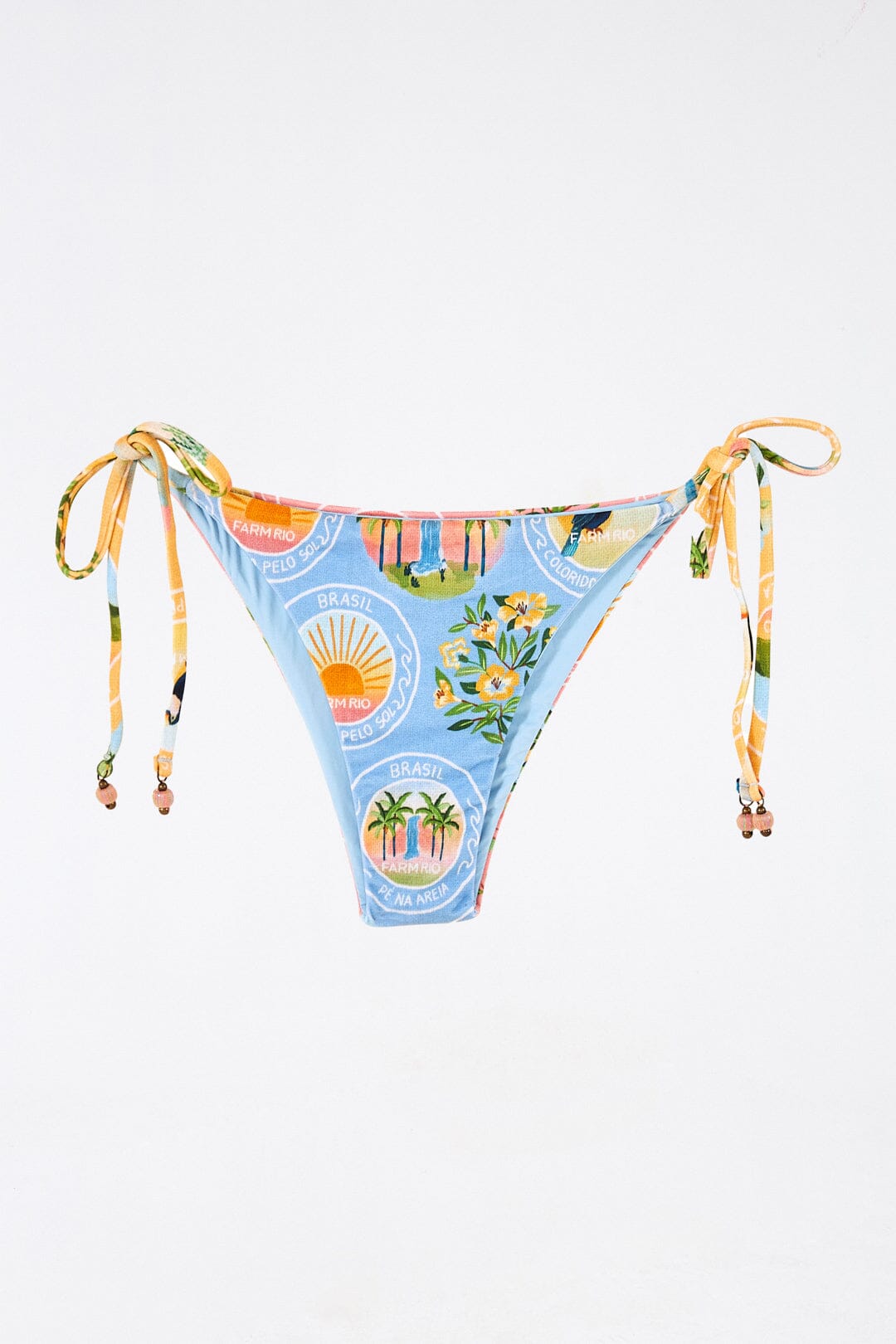 Farm Rio Rio Stamps Side Tie Bikini Bottom