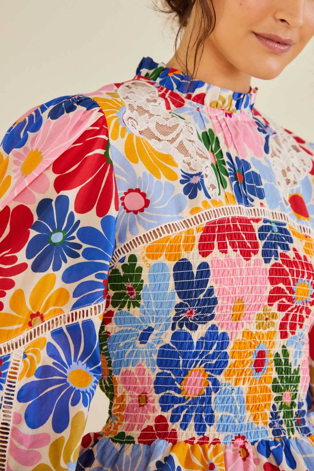 Farm Rio Sand Sunny Daisies Blouse