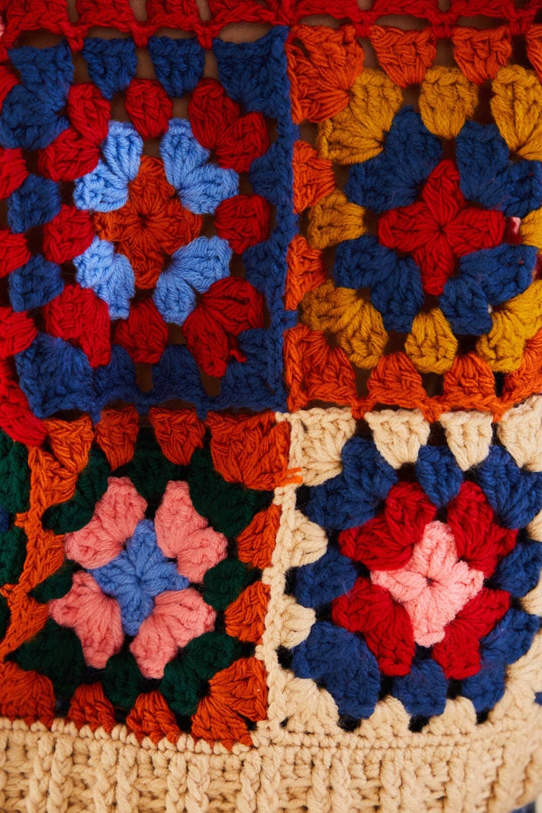 Farm Rio Multicolor Patchwork Crochet Vest