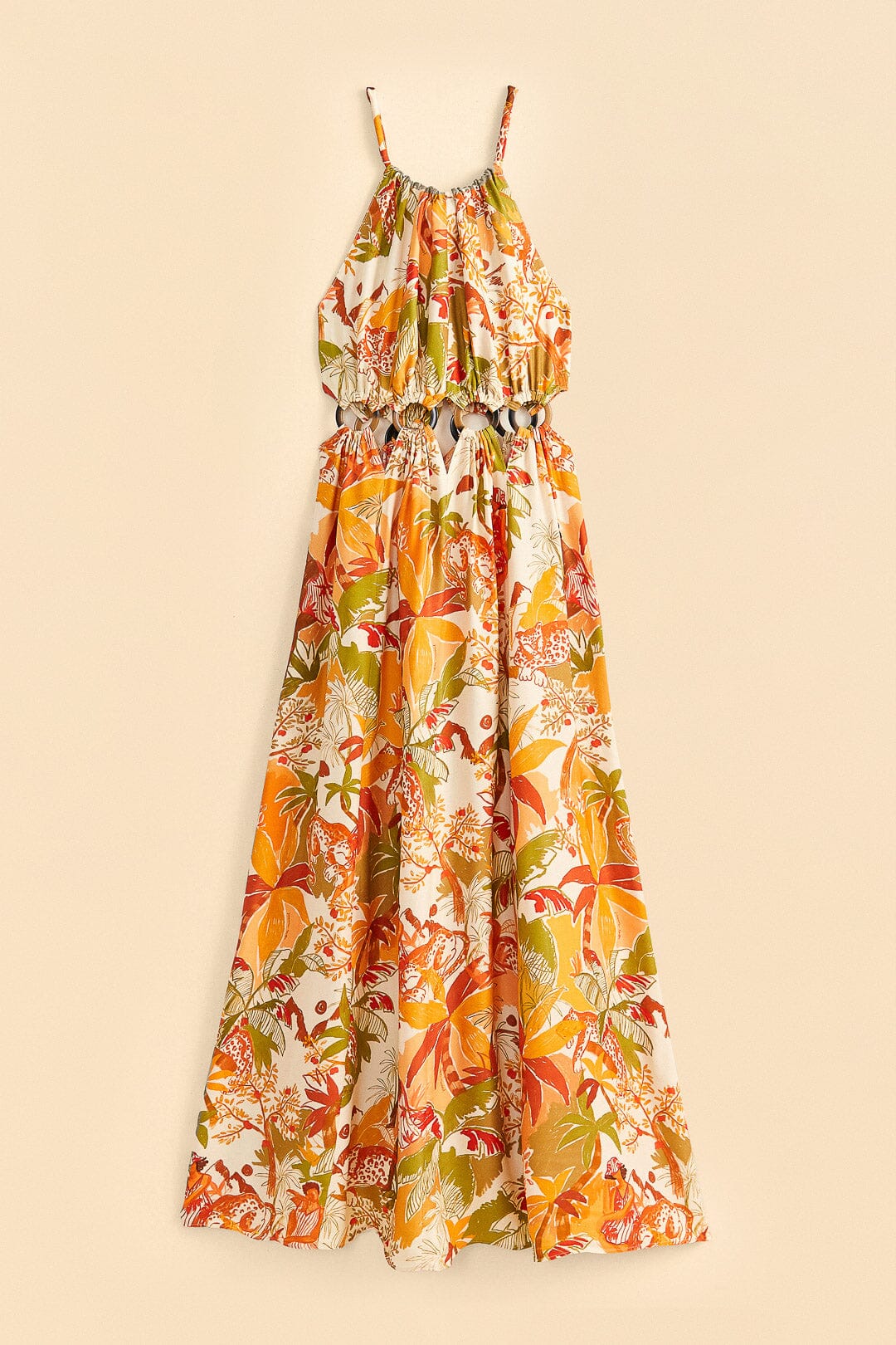 Farm Rio Sand Leopard Forest Maxi Dress