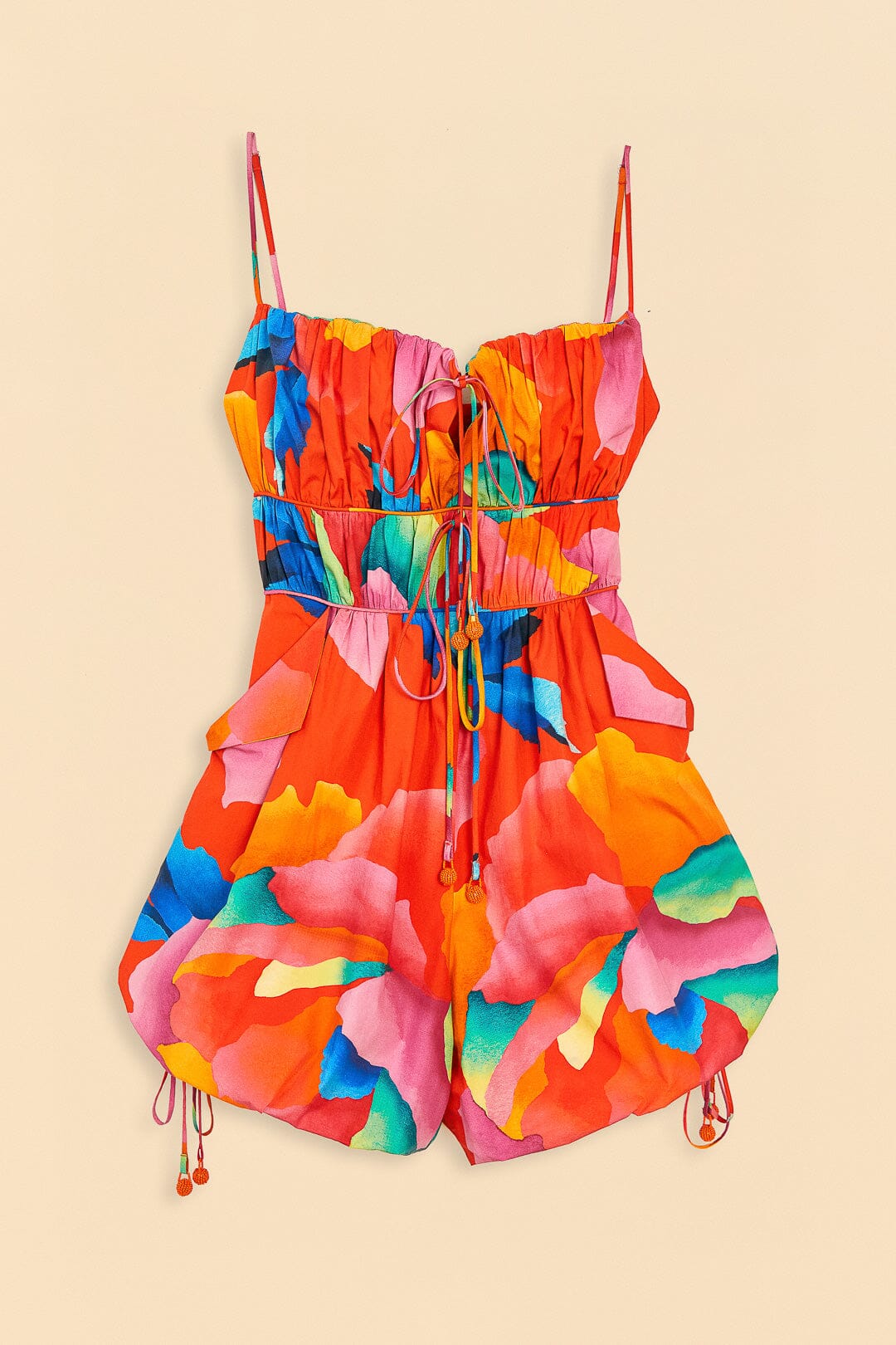 Farm Rio Red Ombre Chita Organic Cotton Romper