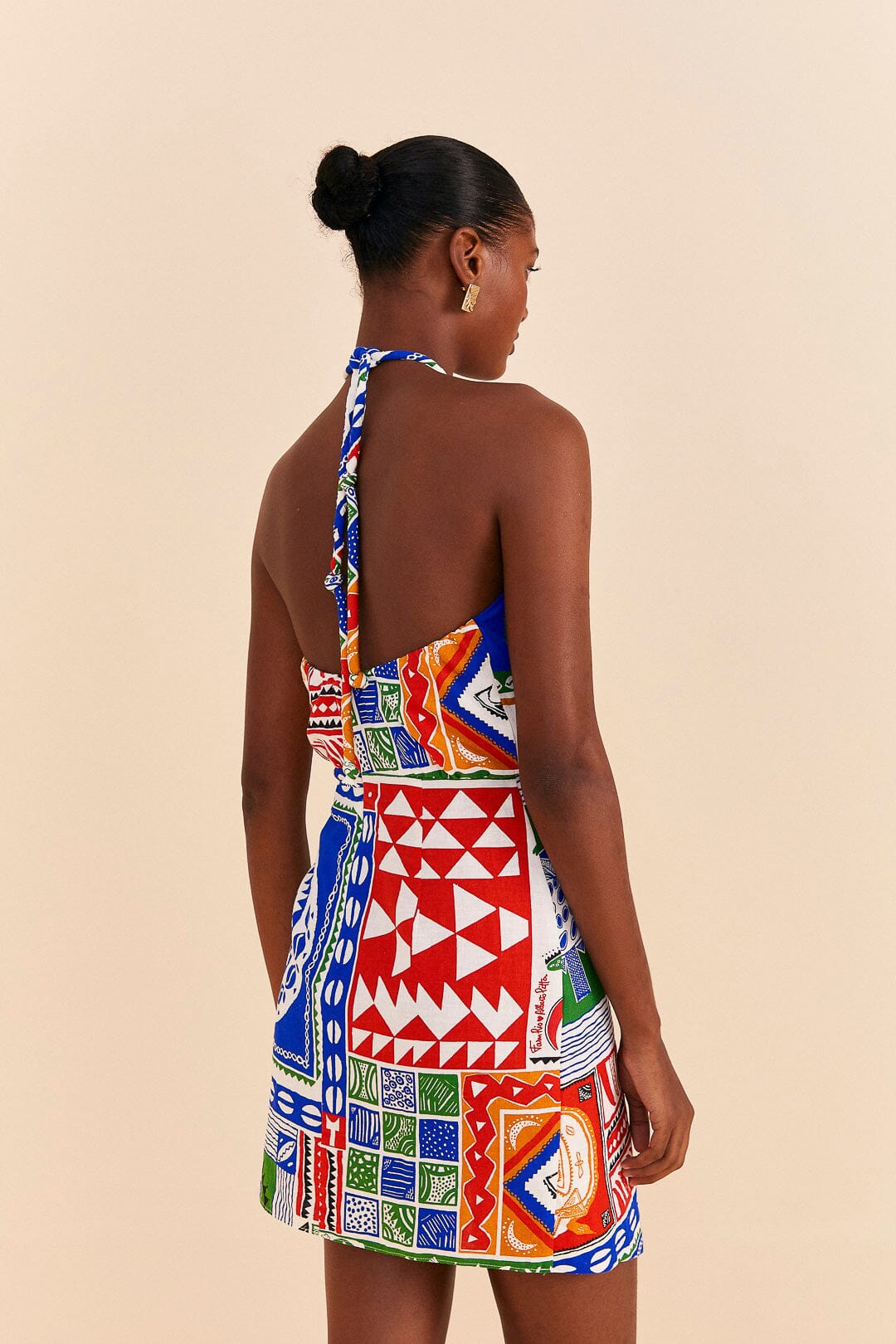 Farm Rio Off-White Pitta Colors Mini Dress