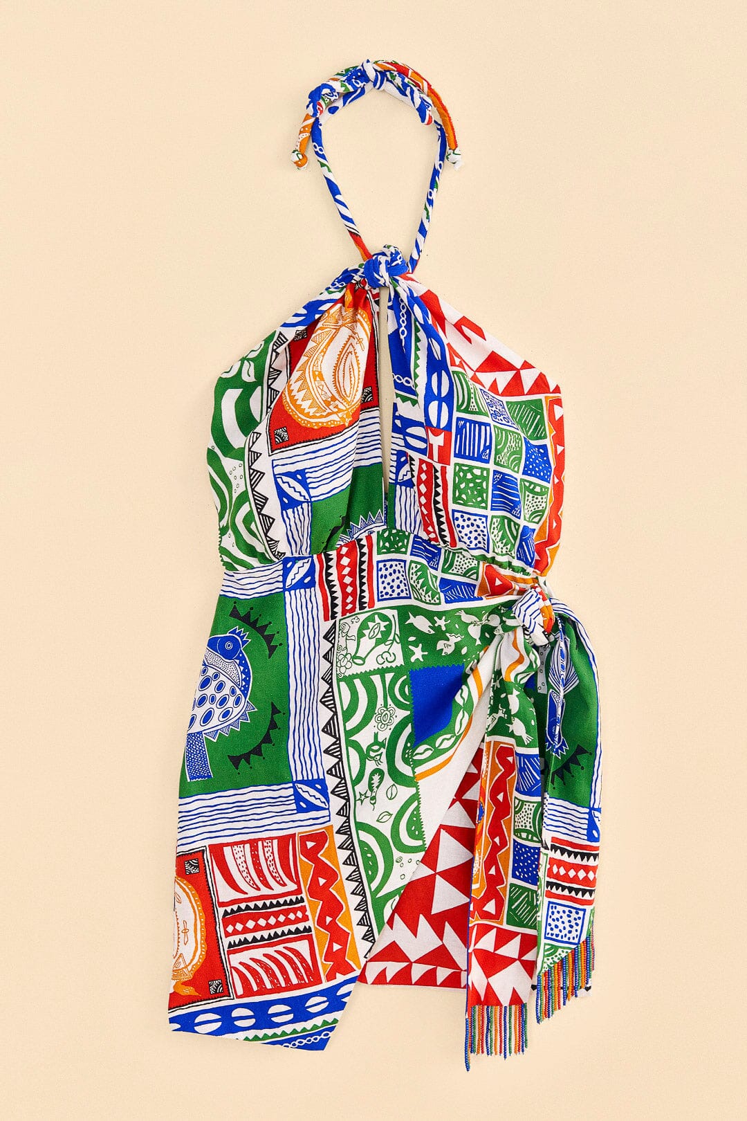 Farm Rio Off-White Pitta Colors Mini Dress