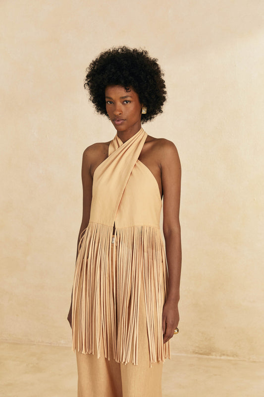 Farm Rio Sand Cross Front Top