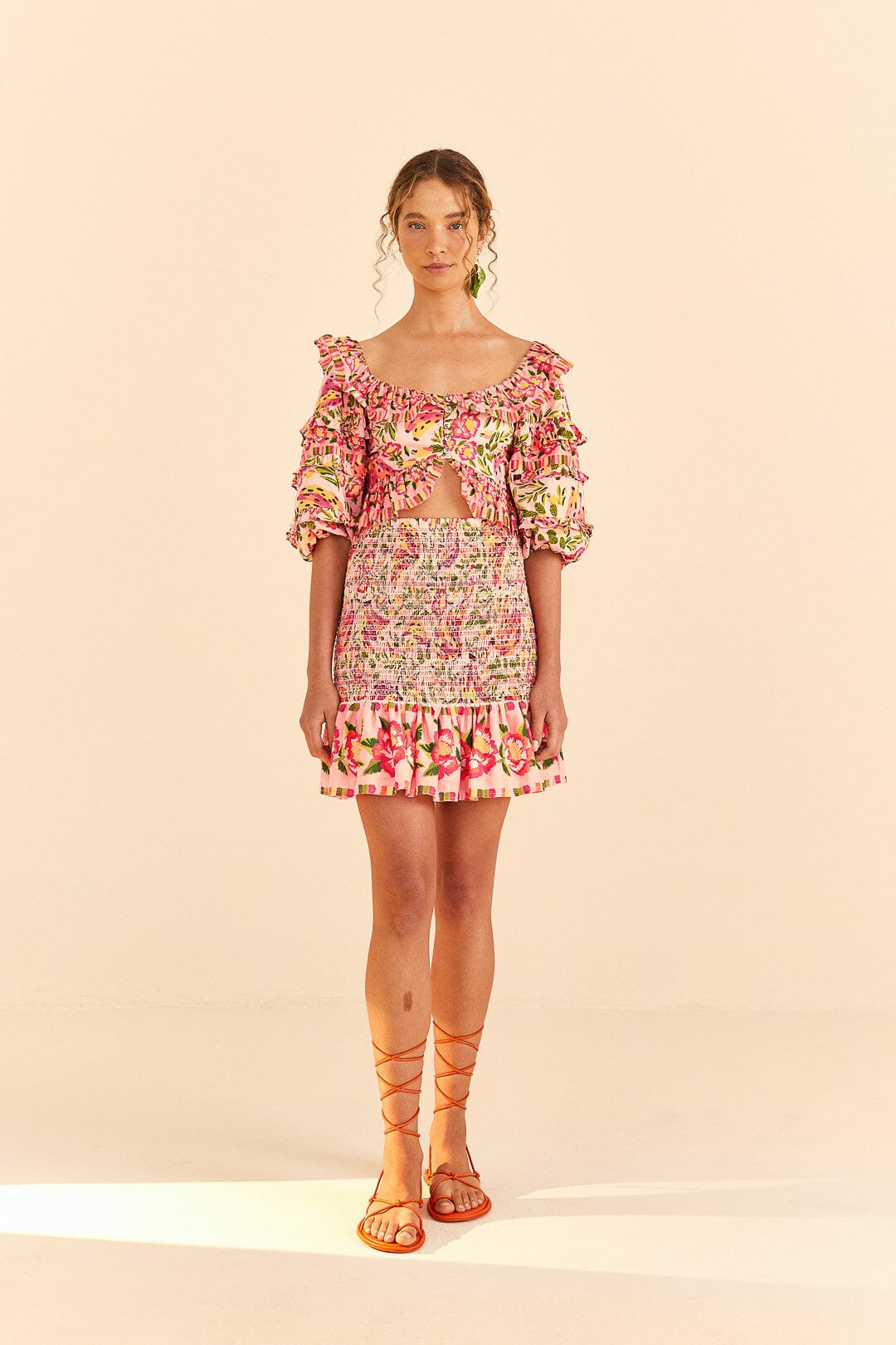 Farm Rio Pink Painted Bananas Top