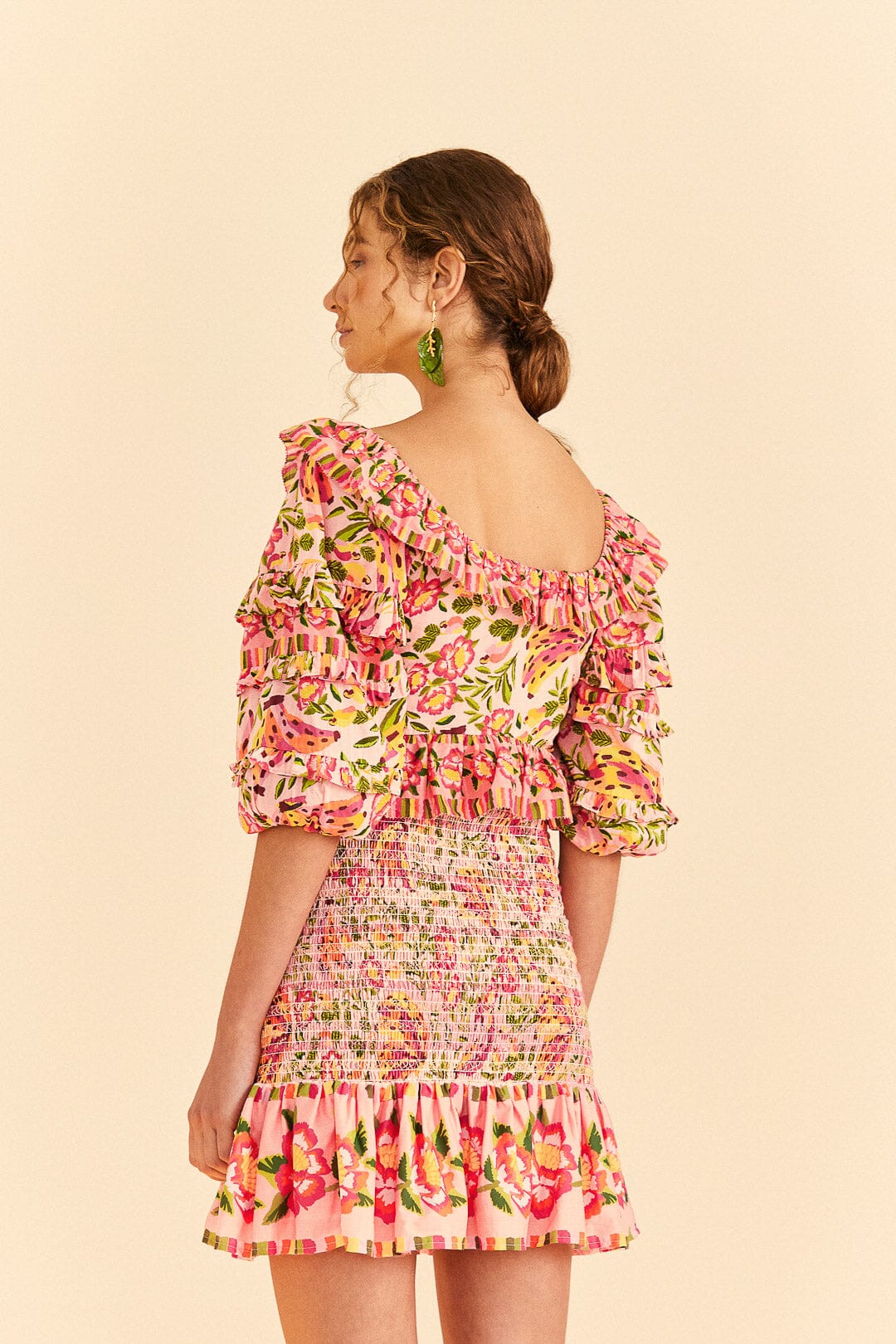 Farm Rio Pink Painted Bananas Top