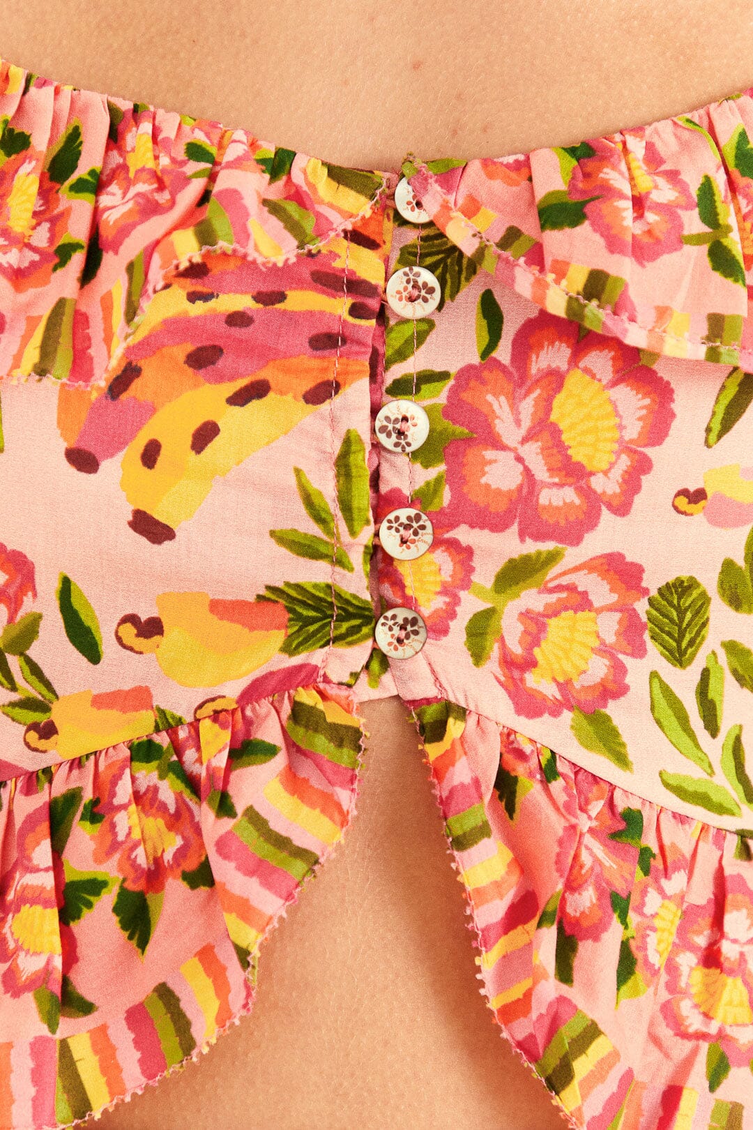 Farm Rio Pink Painted Bananas Top