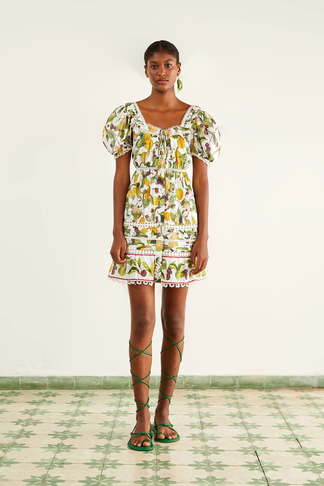 Farm Rio Off-white Fruit Orchard Mini Dress