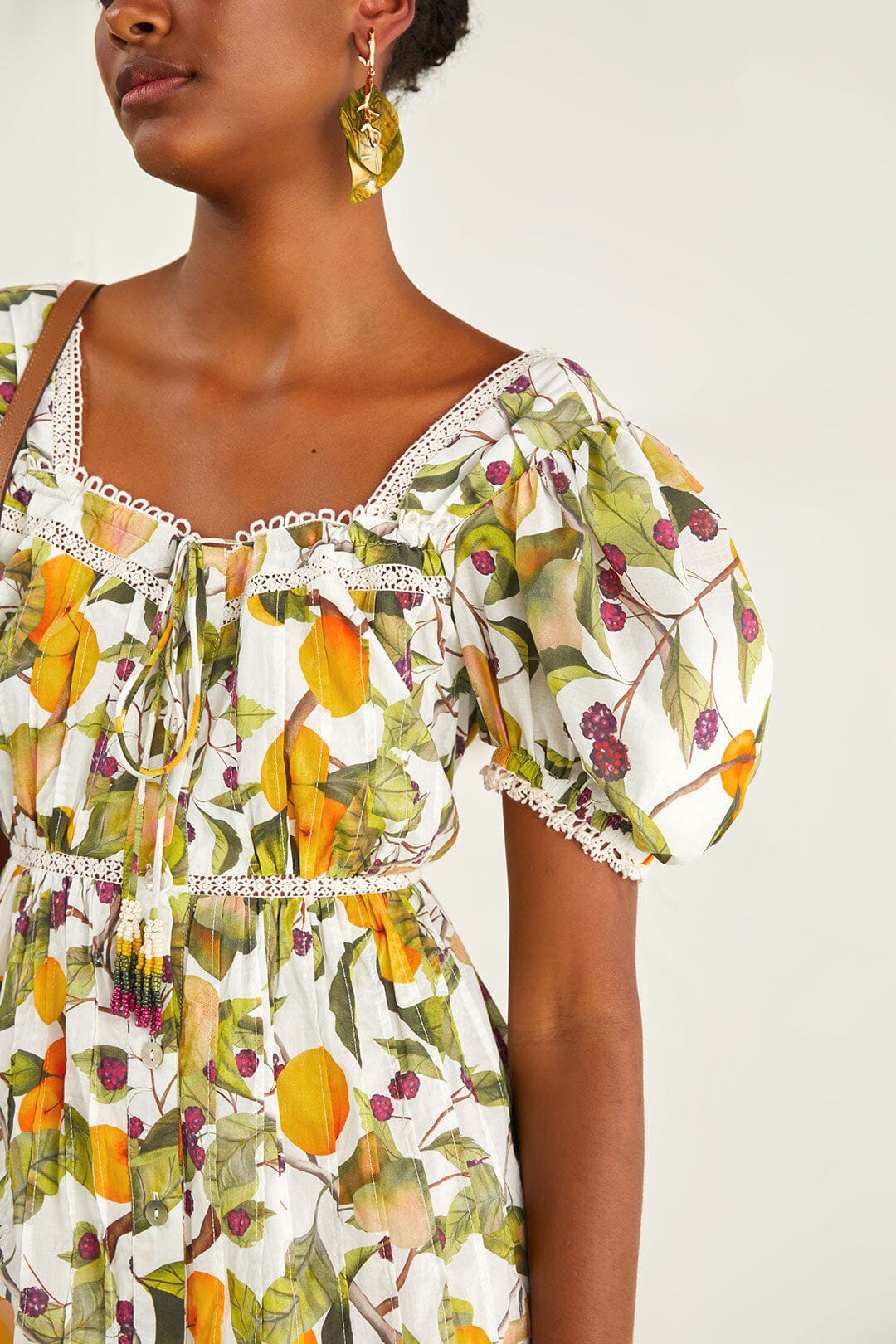 Farm Rio Off-white Fruit Orchard Mini Dress