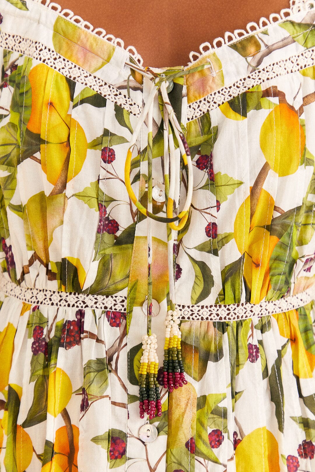 Farm Rio Off-white Fruit Orchard Mini Dress