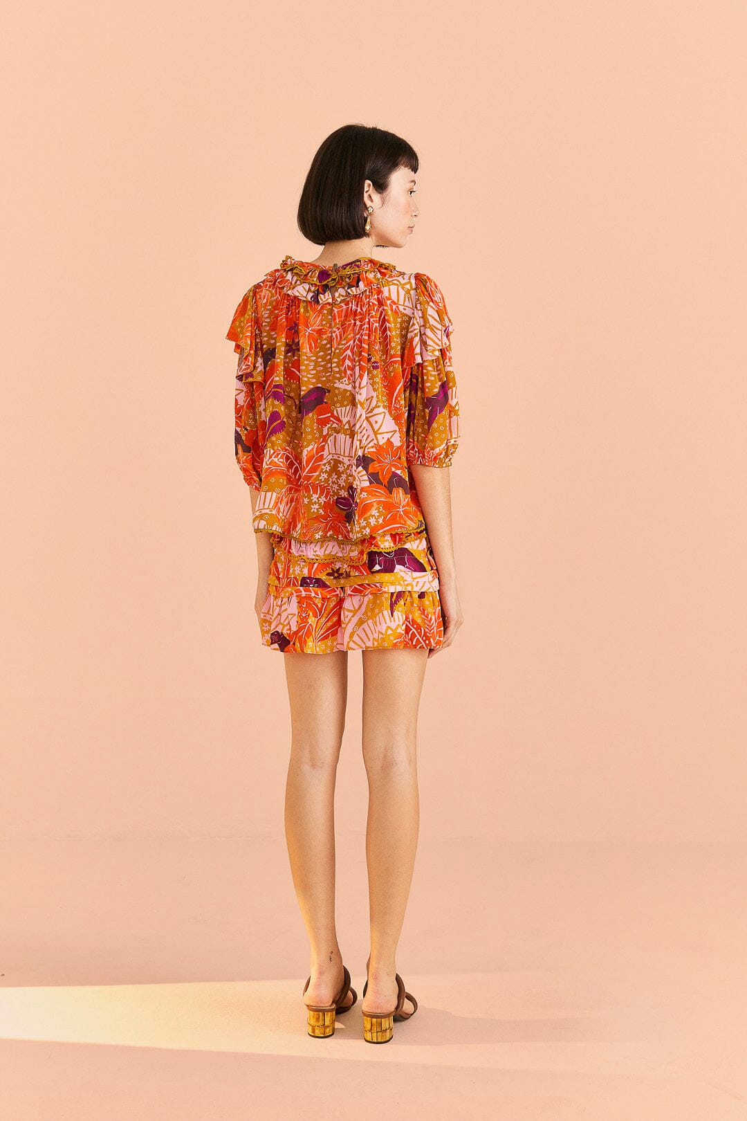 Farm Rio Beige Jungle Panther Blouse