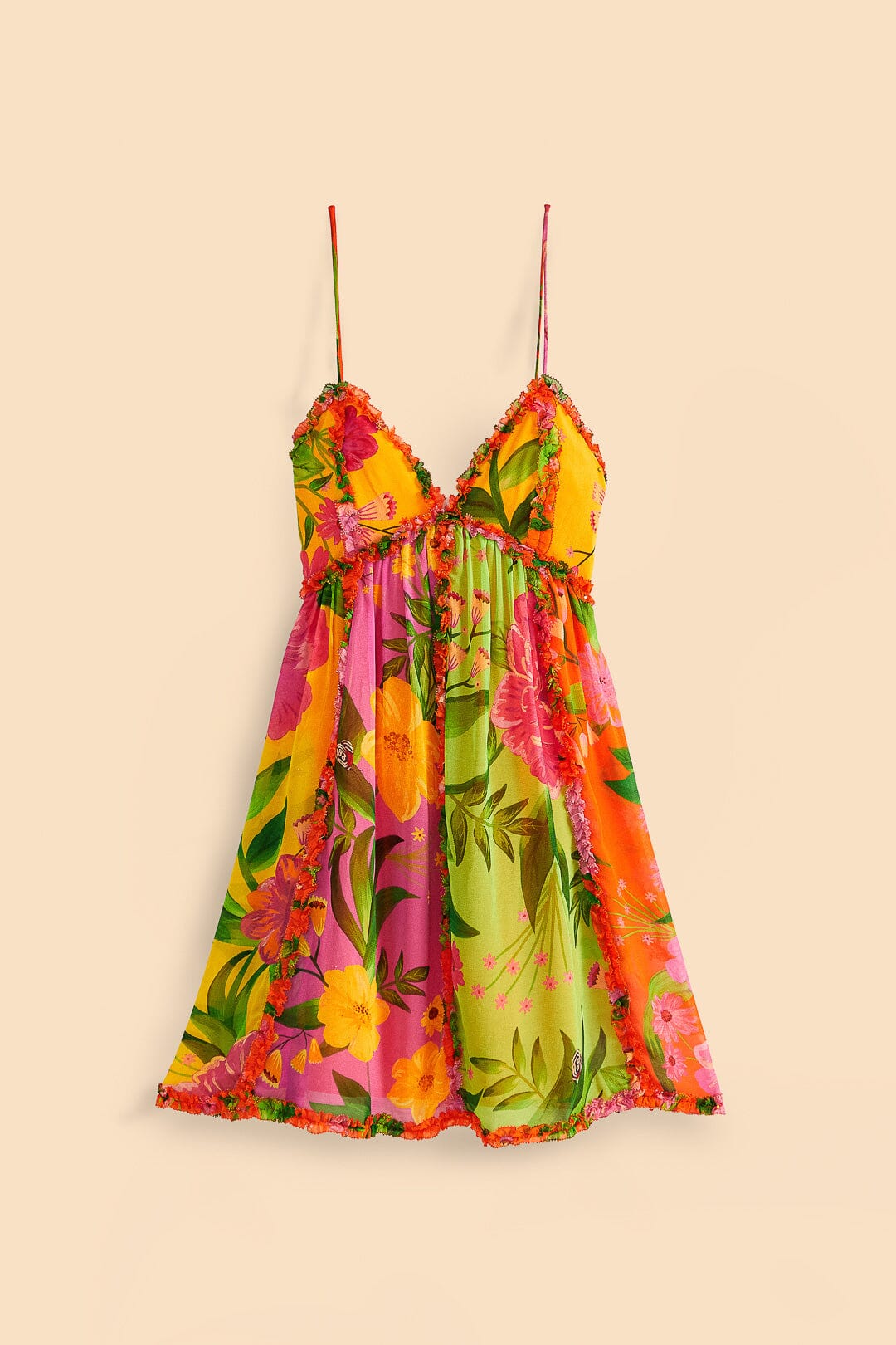 Farm Rio Mixed Romantic Garden Mini Dress