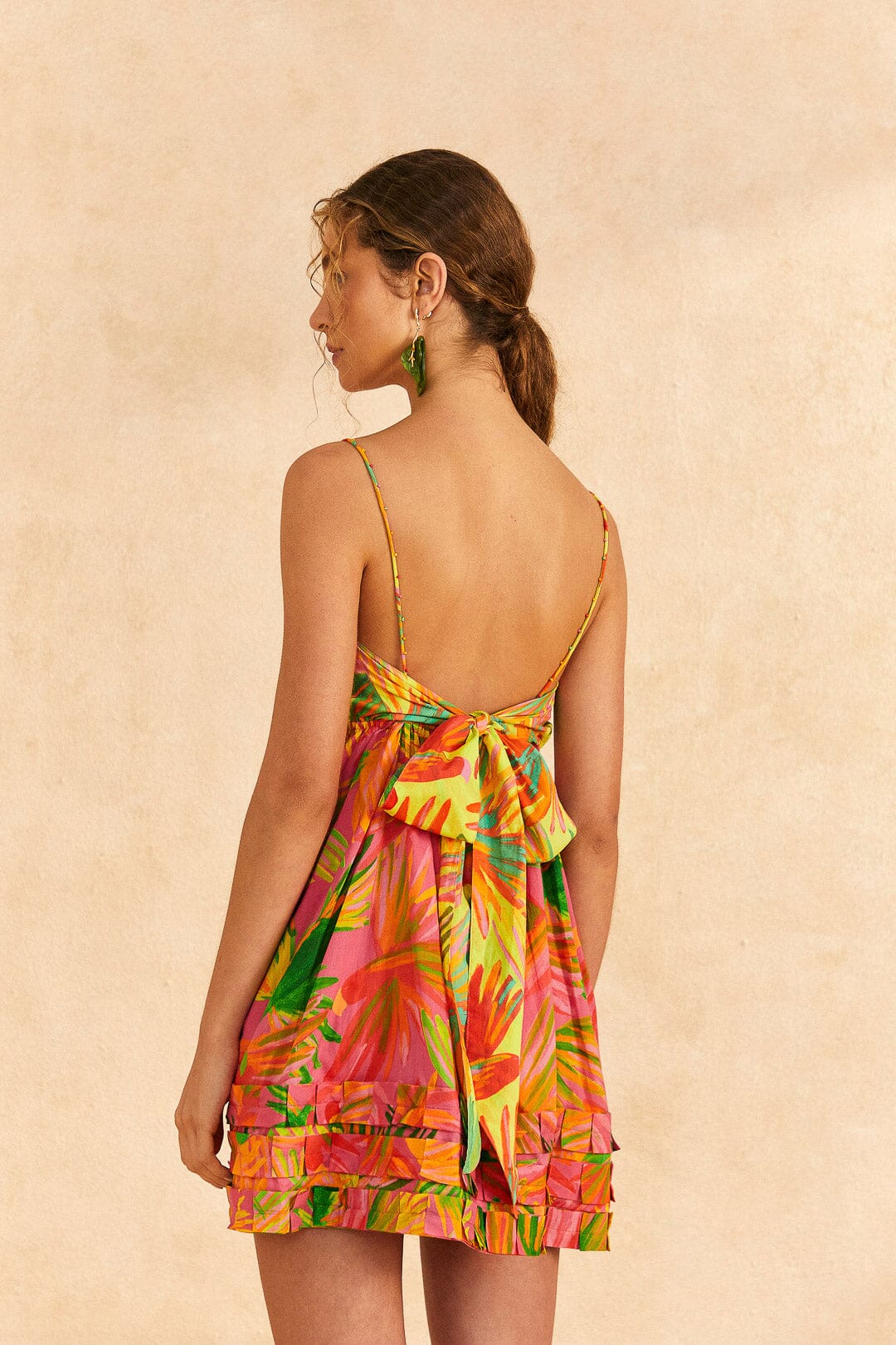 Farm Rio Mixed Painted Birds Mini Dress