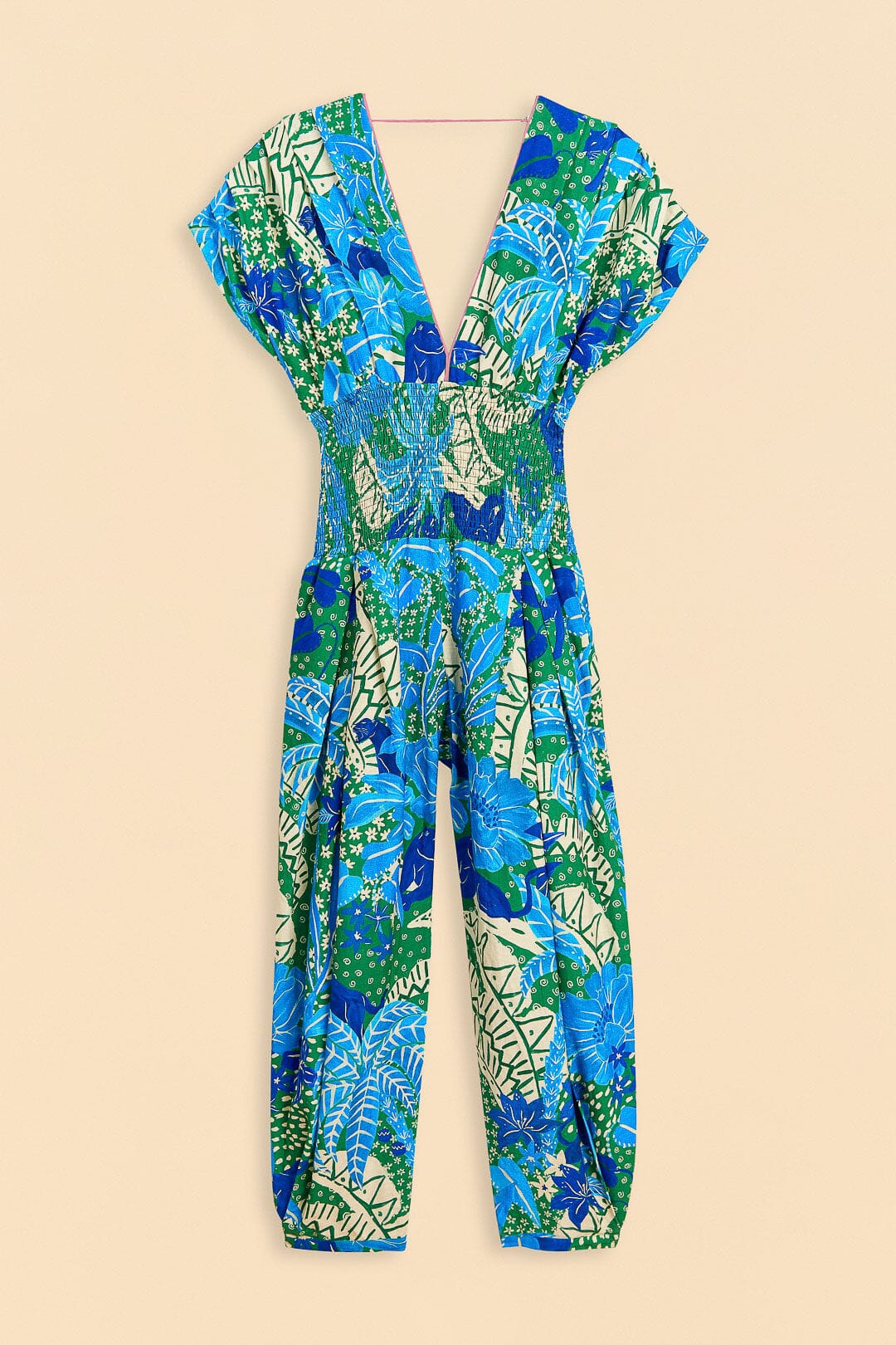 Farm Rio Green Jungle Panther Jumpsuit