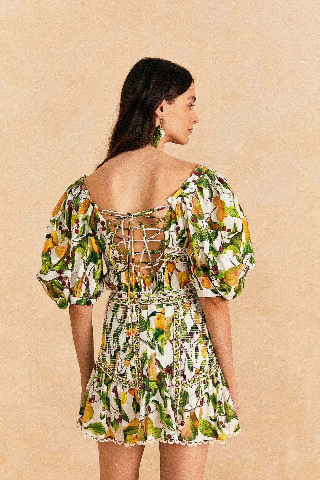 Farm Rio Off-White Fruit Orchard Mini Skirt