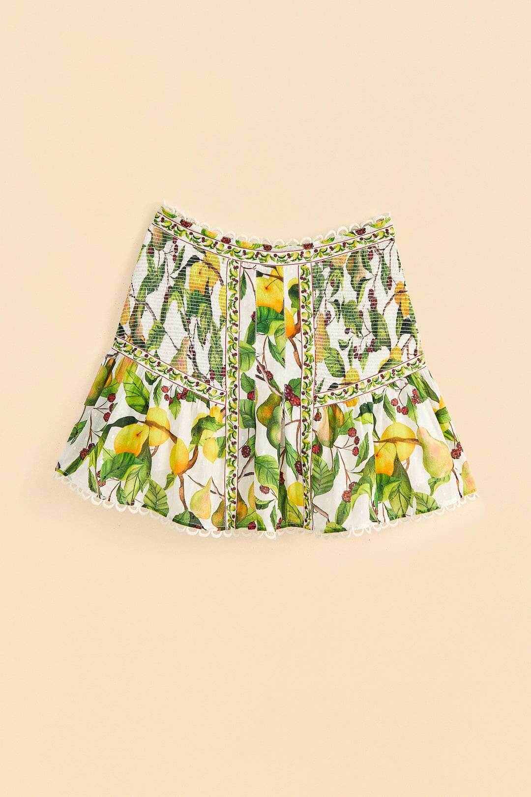 Farm Rio Off-White Fruit Orchard Mini Skirt