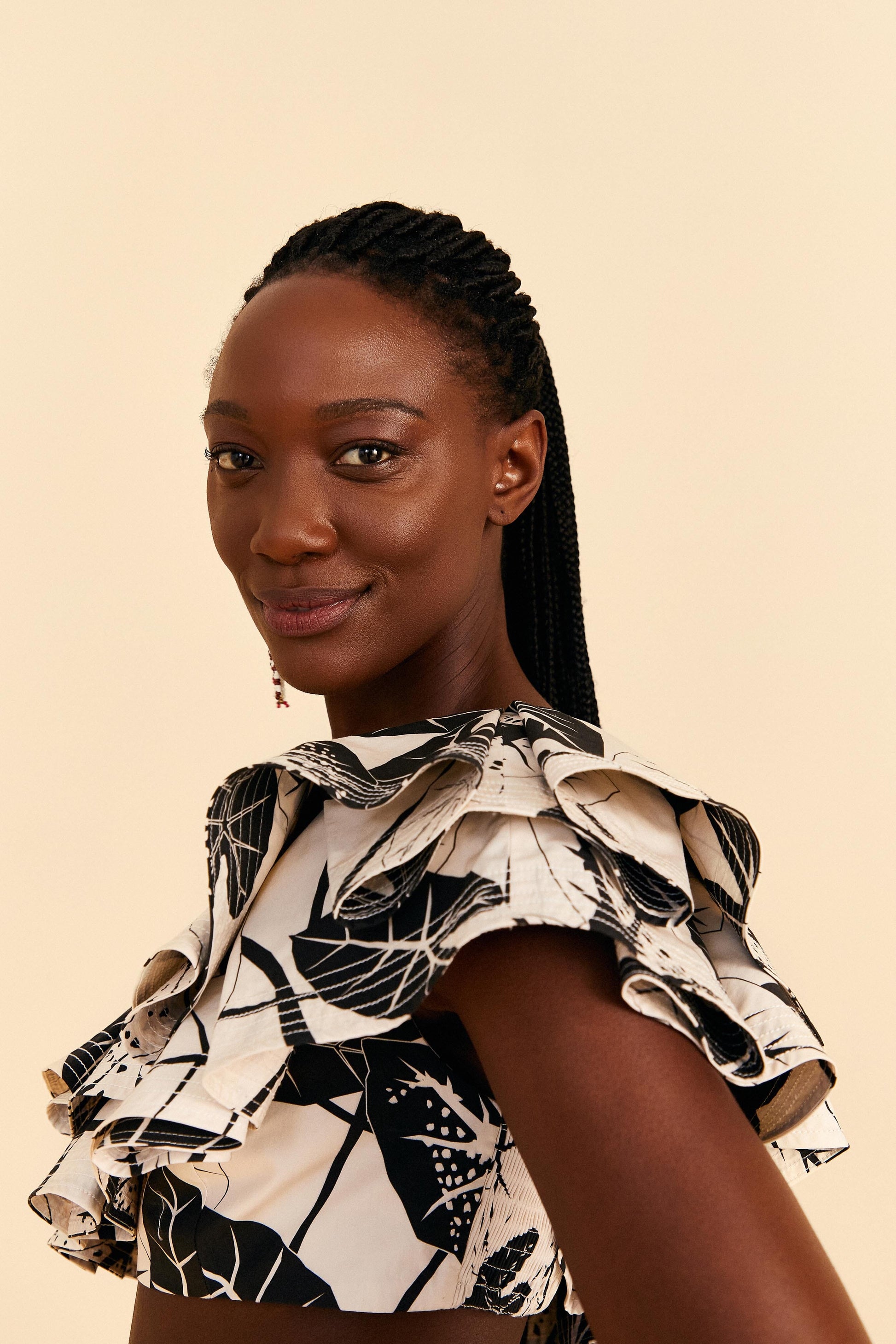Farm Rio Off-White Graphic Leaves Organic Cotton Top