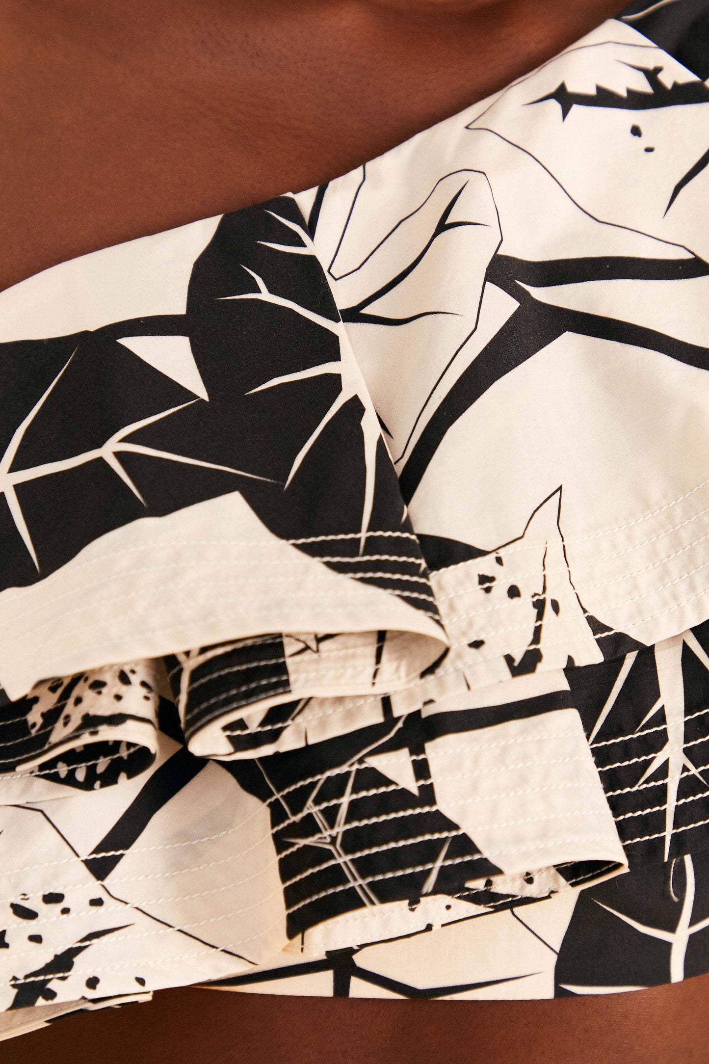 Farm Rio Off-White Graphic Leaves Organic Cotton Top