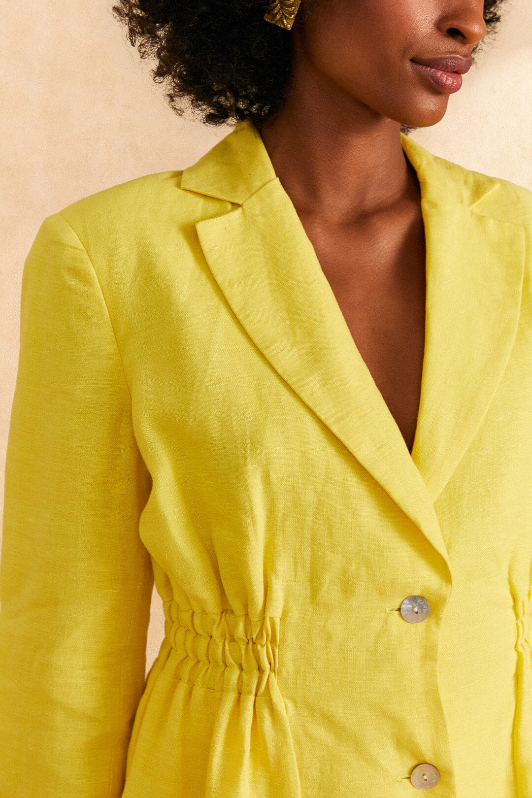 Farm Rio Bright Yellow Blazer