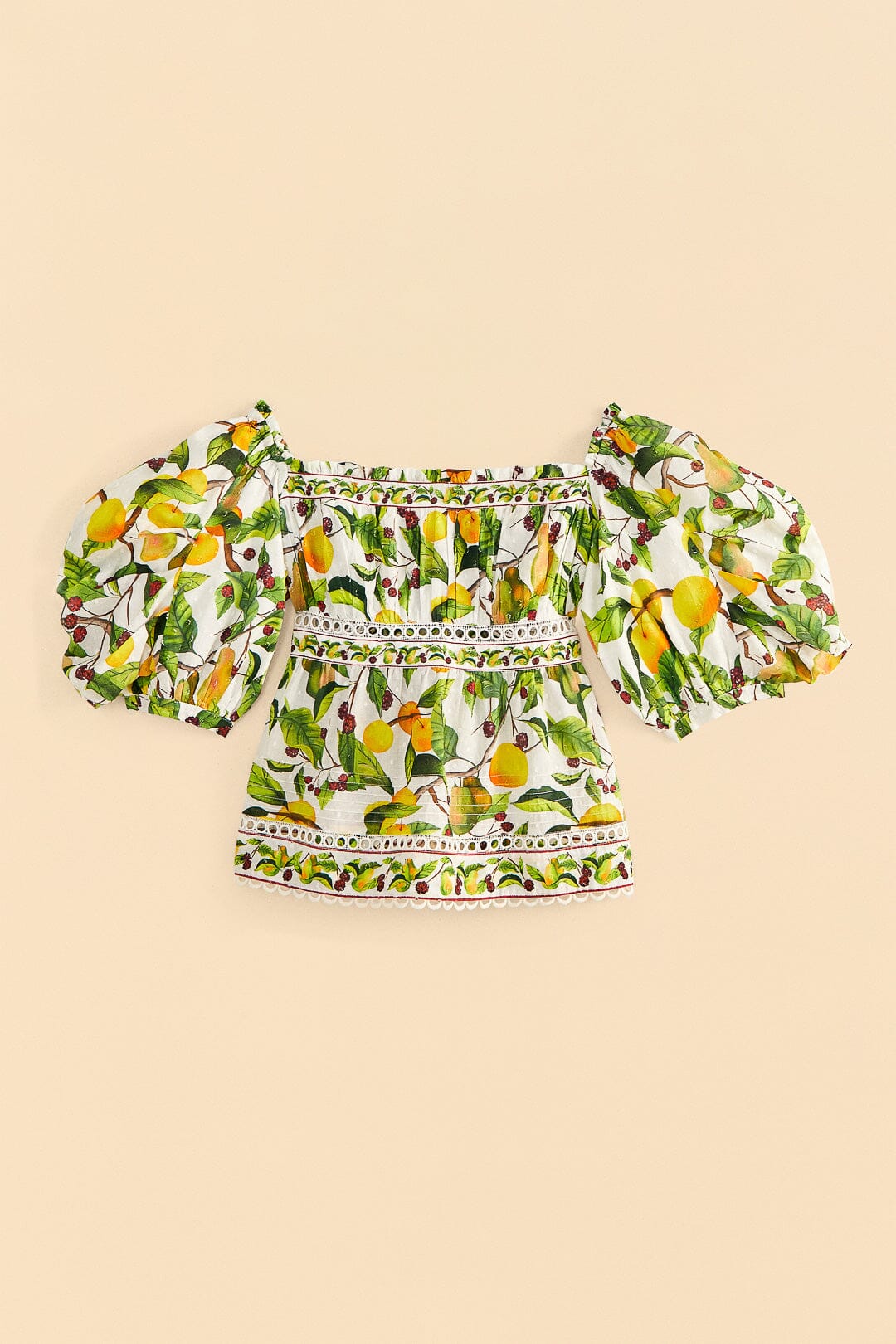 Farm Rio Off-White Fruit Orchard Blouse
