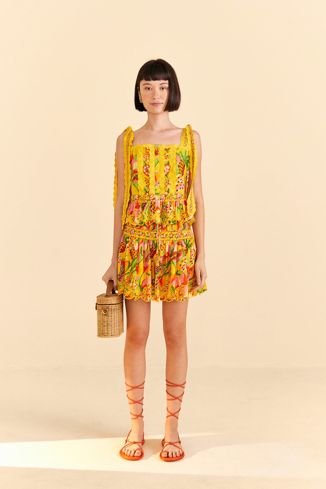Farm Rio Yellow Fruits Paradise Blouse