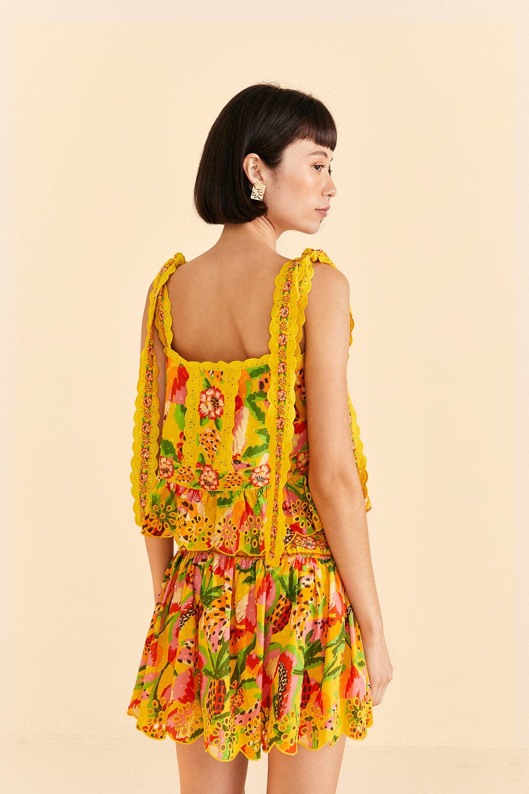 Farm Rio Yellow Fruits Paradise Blouse