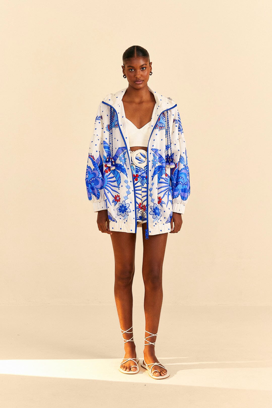 Farm Rio Off-White Jungle Chic Shorts