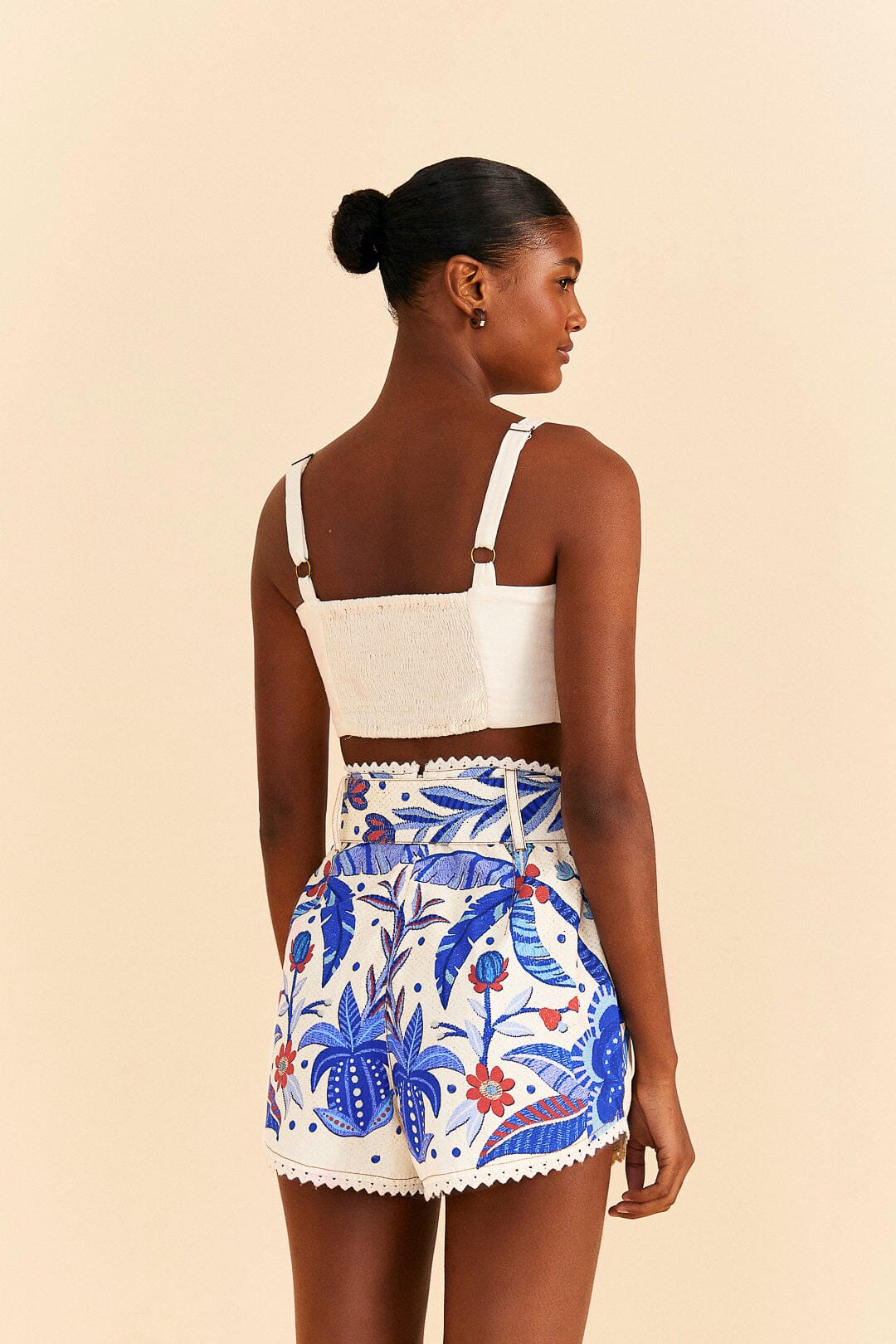 Farm Rio Off-White Jungle Chic Shorts