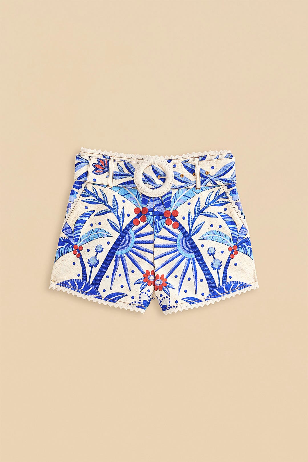 Farm Rio Off-White Jungle Chic Shorts