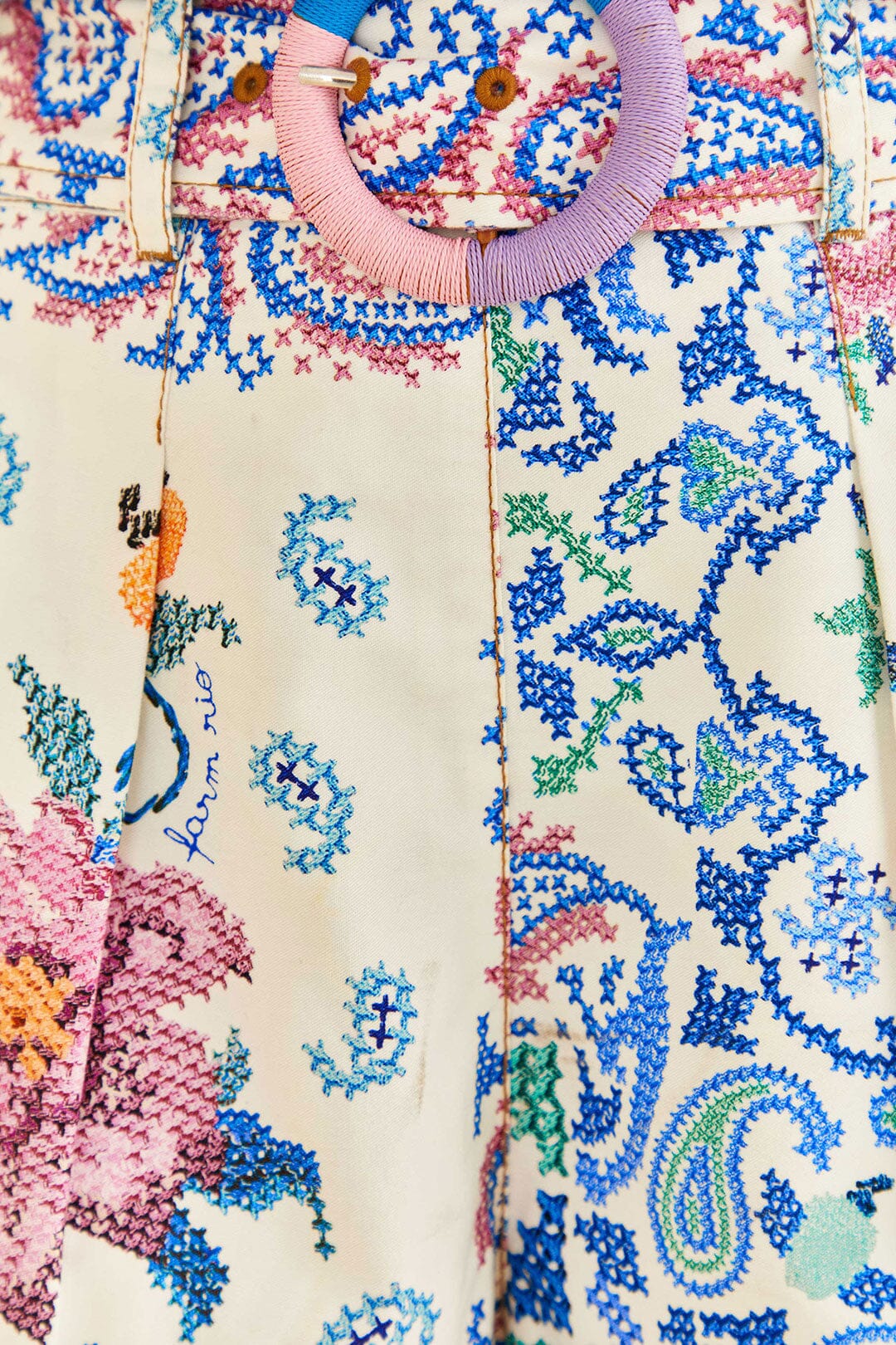 Farm Rio Off-White Romantic Bandanas Shorts