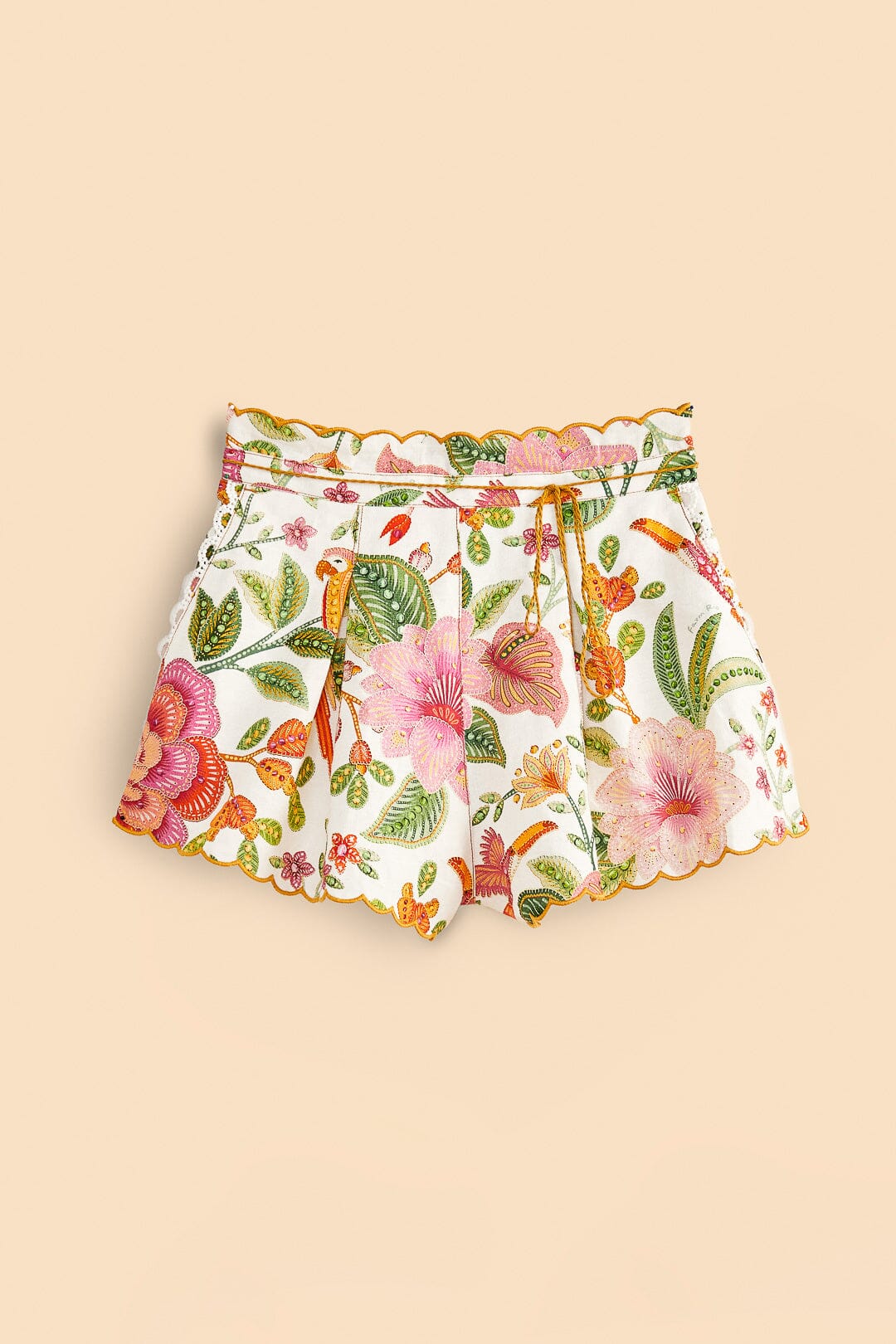 Farm Rio Off-White Macaw Bloom Shorts