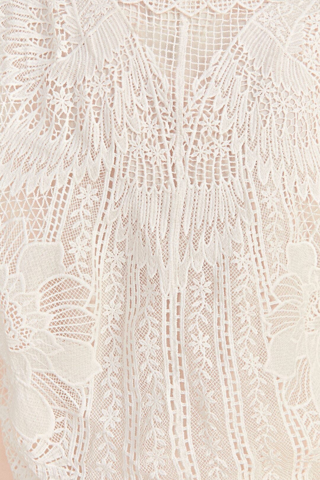 Farm Rio Off-White Guipure Collar Blouse