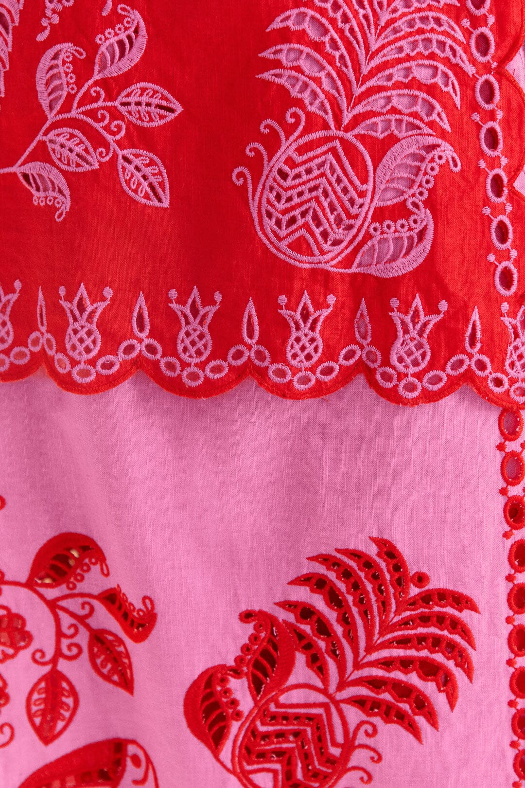 Farm Rio Red Palm Tree Richelieu Midi Skirt