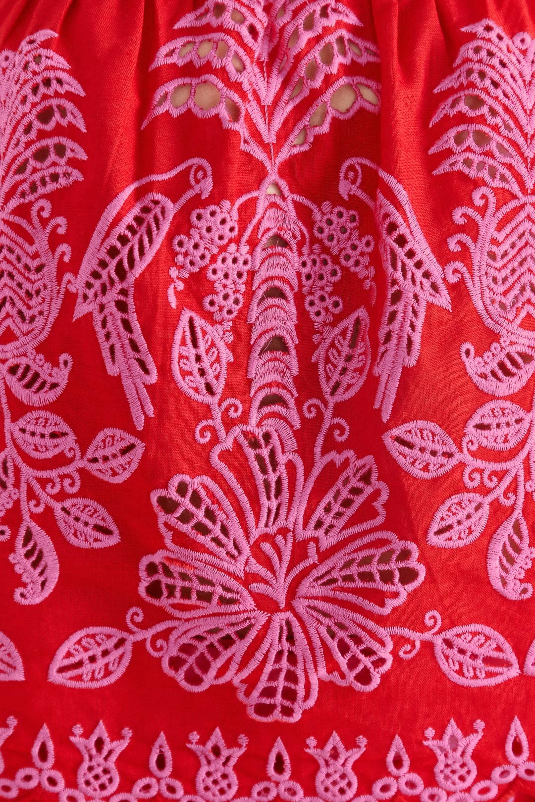 Farm Rio Red Palm Tree Richelieu Blouse