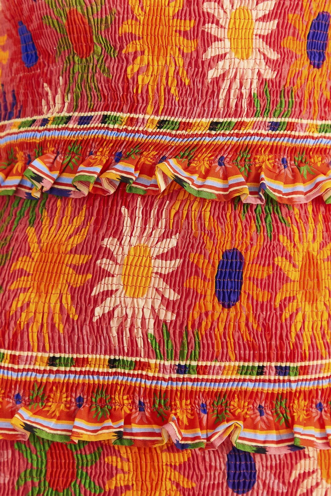 Farm Rio Coral Summer Sun Mini Dress