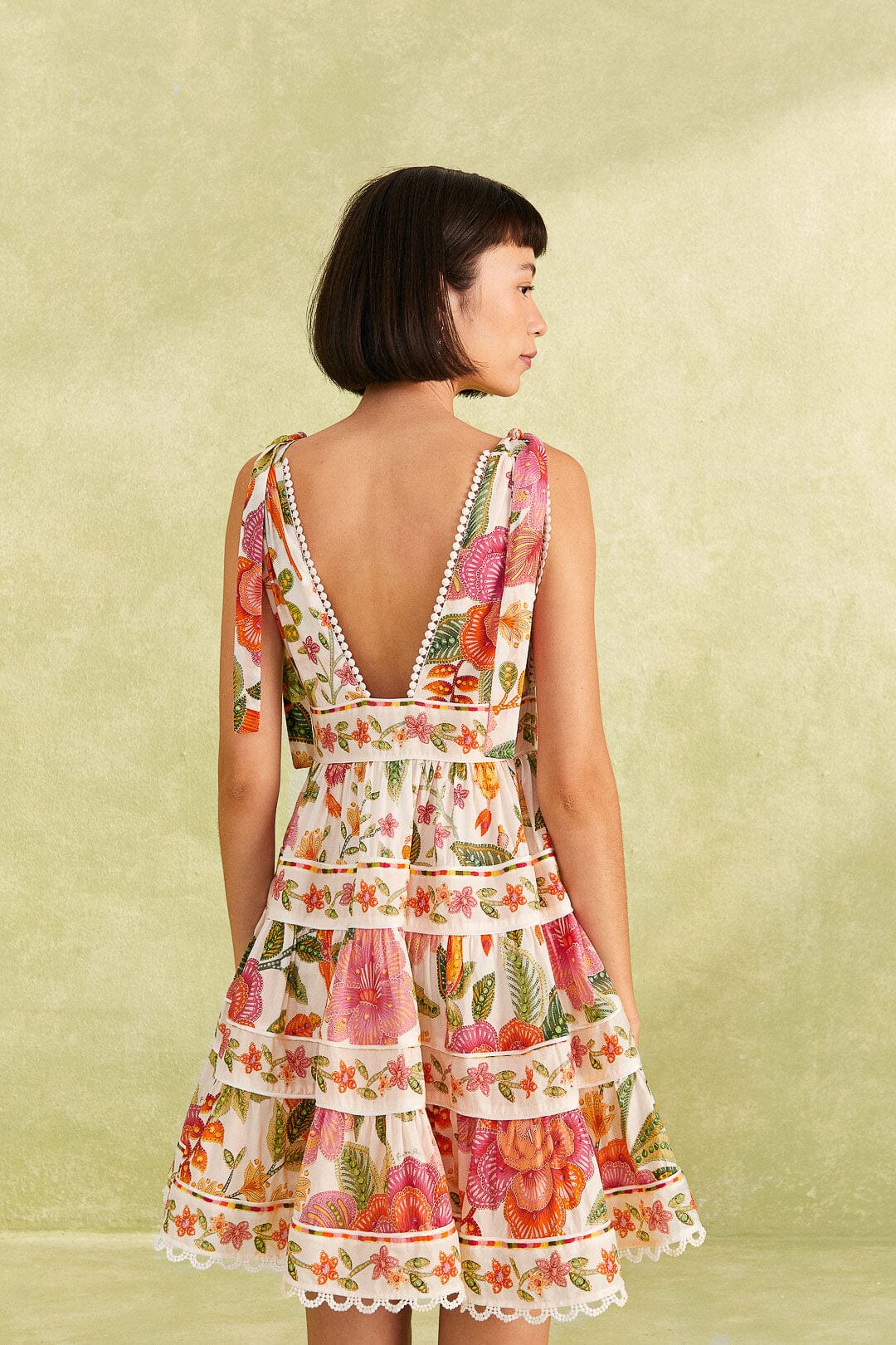 Farm Rio Off-White Macaw Bloom Mini Dress