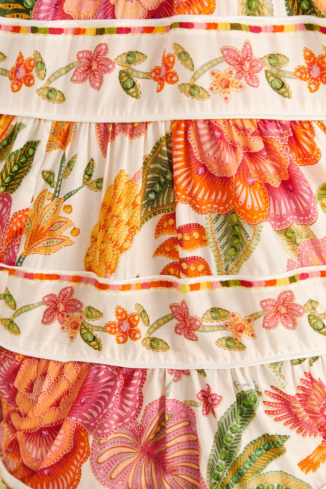 Farm Rio Off-White Macaw Bloom Mini Dress