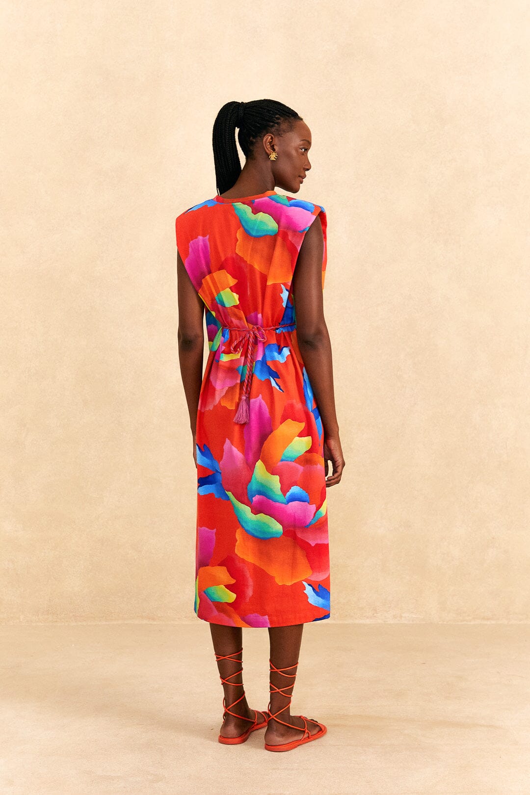 Farm Rio Red Ombre Chita T-Shirt Dress
