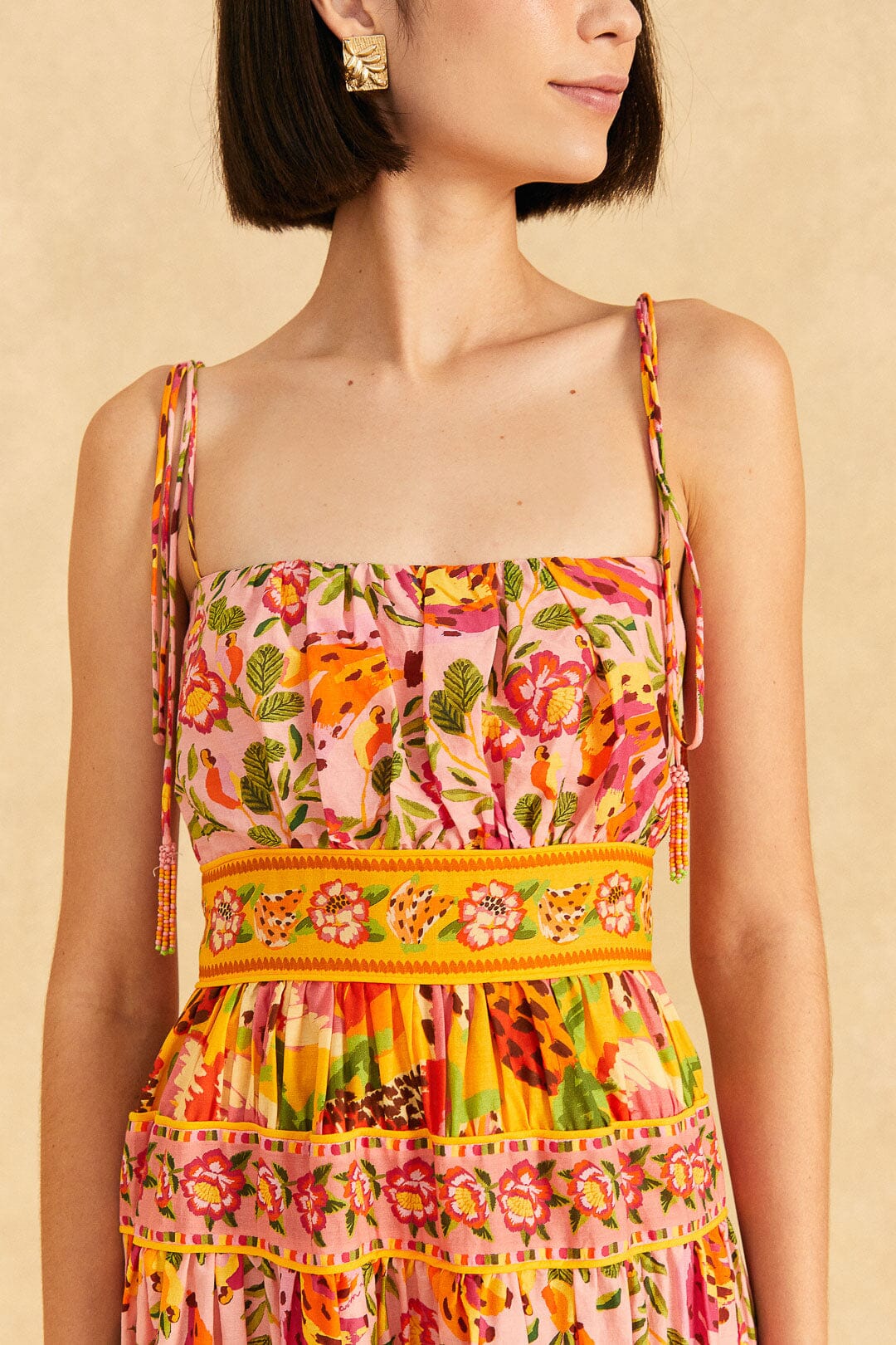 Farm Rio Mixed Fruits Paradise Midi Dress