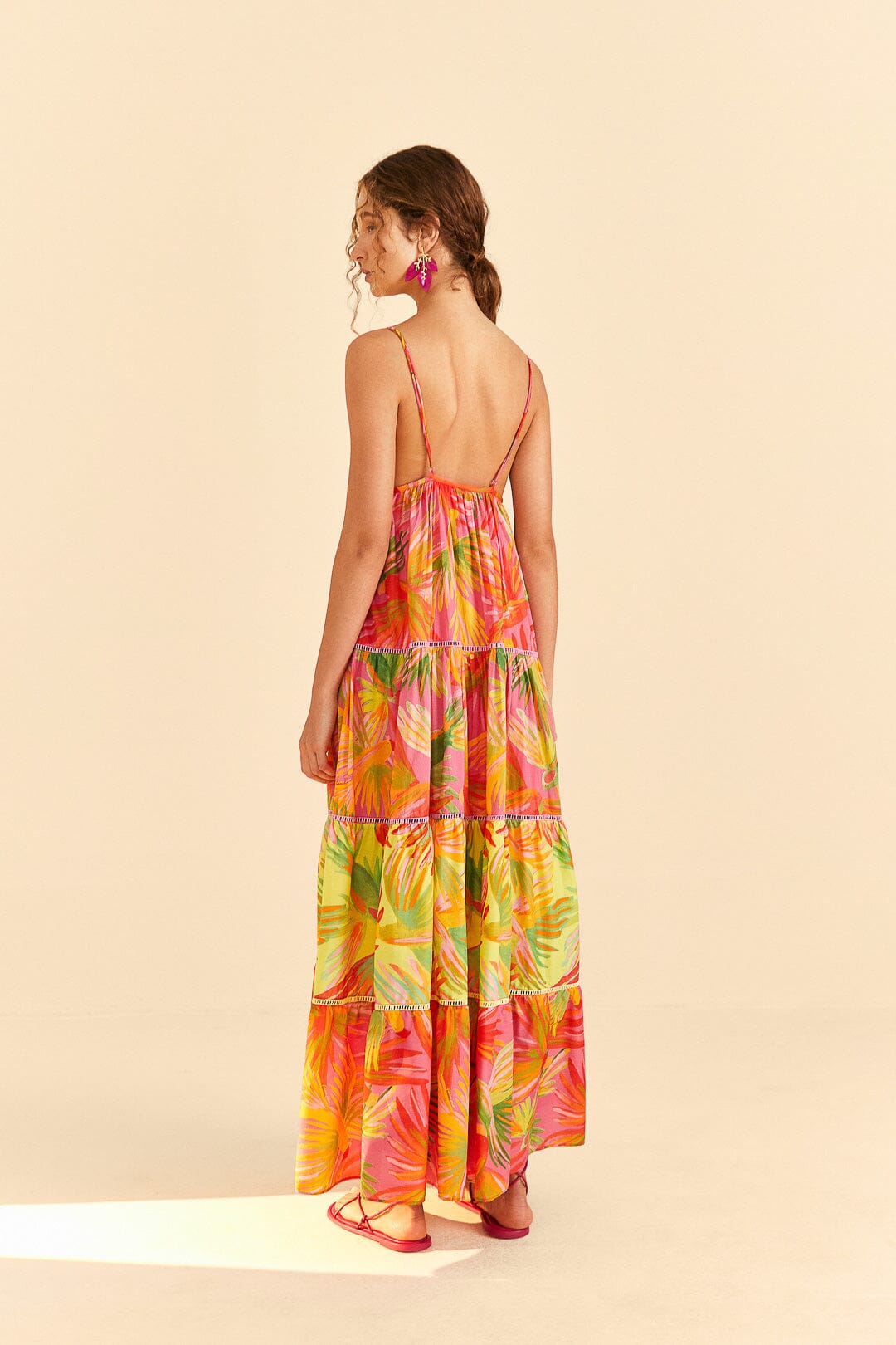 Farm Rio Mixed Painted Birds Maxi Dress