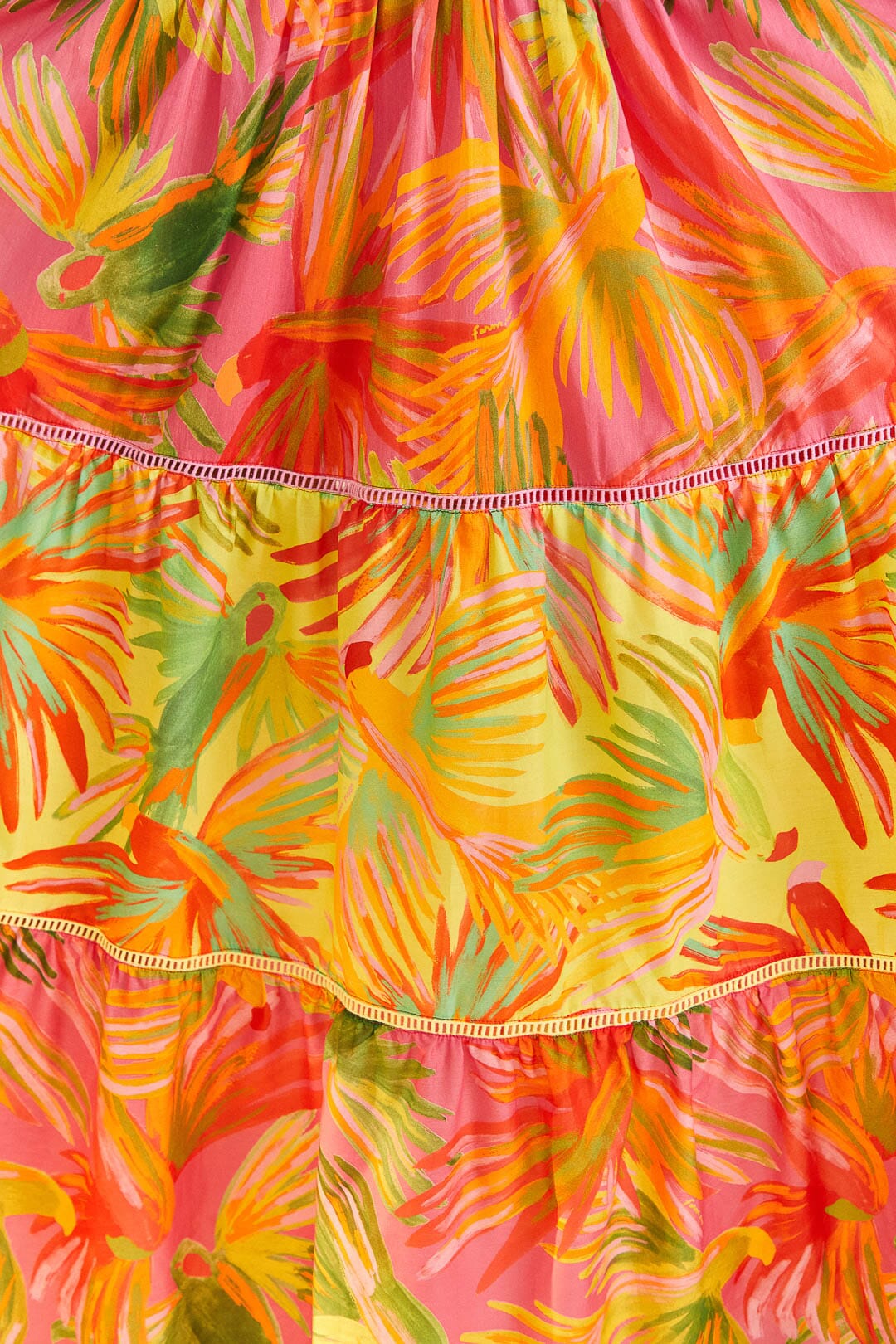 Farm Rio Mixed Painted Birds Maxi Dress