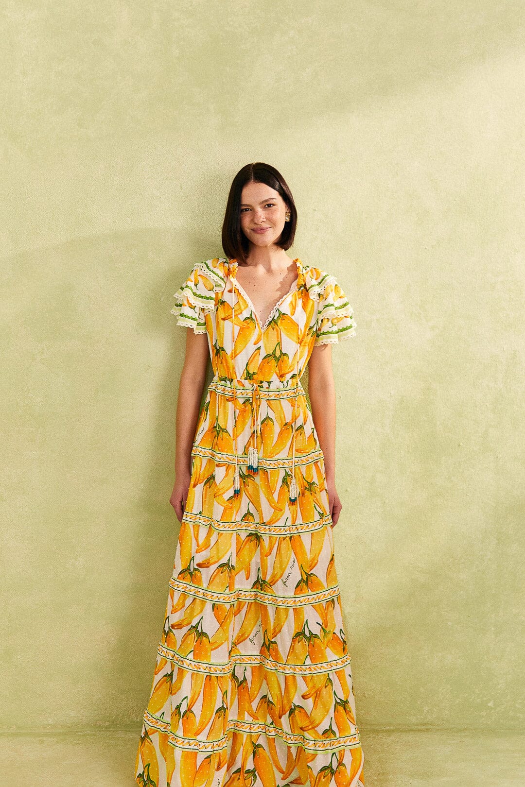 Farm Rio Off-White Peppers Maxi Dress