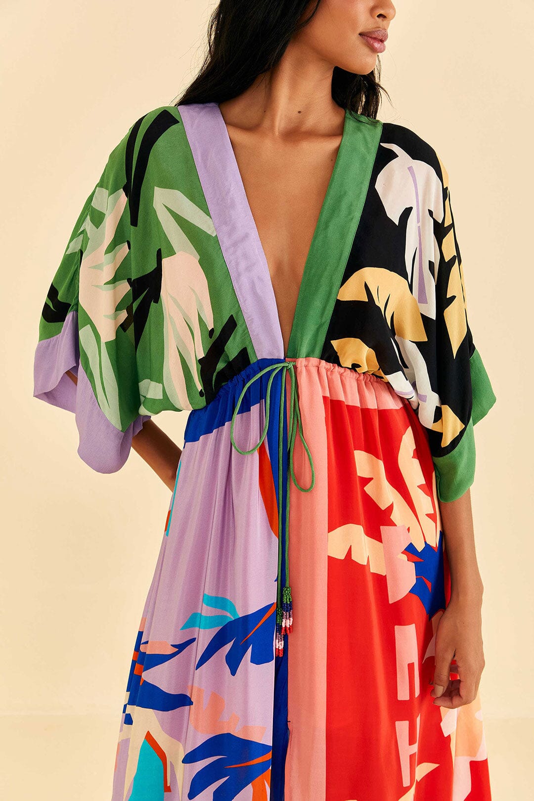 Farm Rio Brasil Bahia Scarves Midi Dress