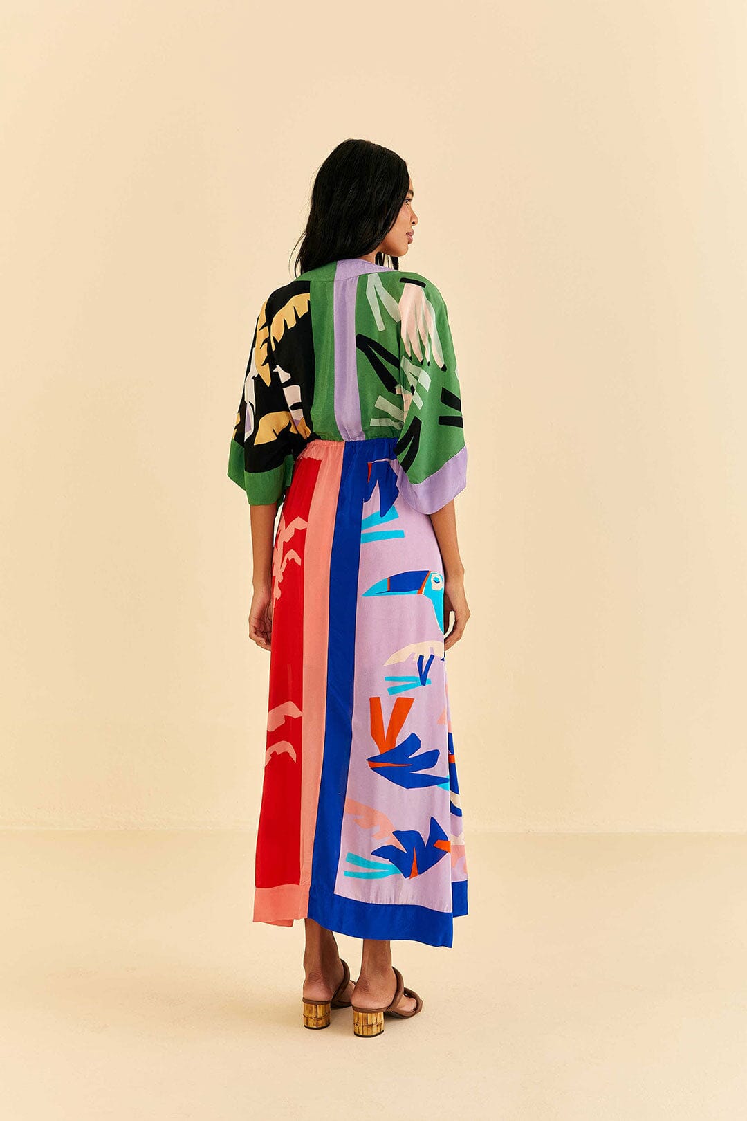 Farm Rio Brasil Bahia Scarves Midi Dress