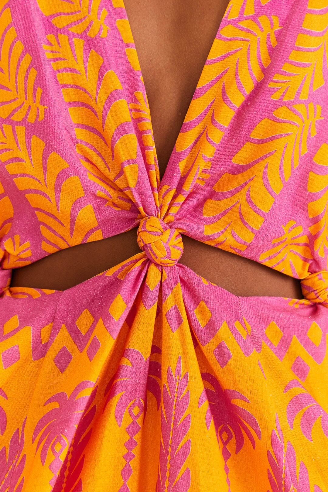 Farm Rio Orange Pineapple Love Mini Dress