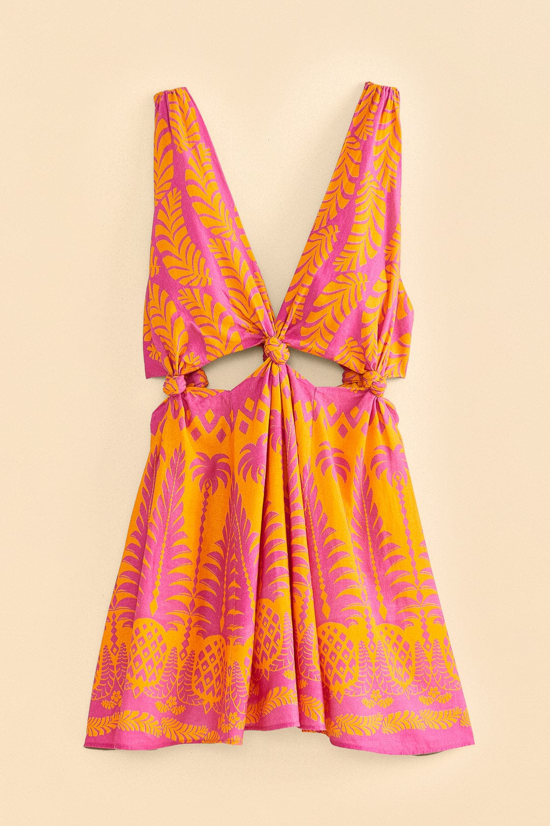 Farm Rio Orange Pineapple Love Mini Dress