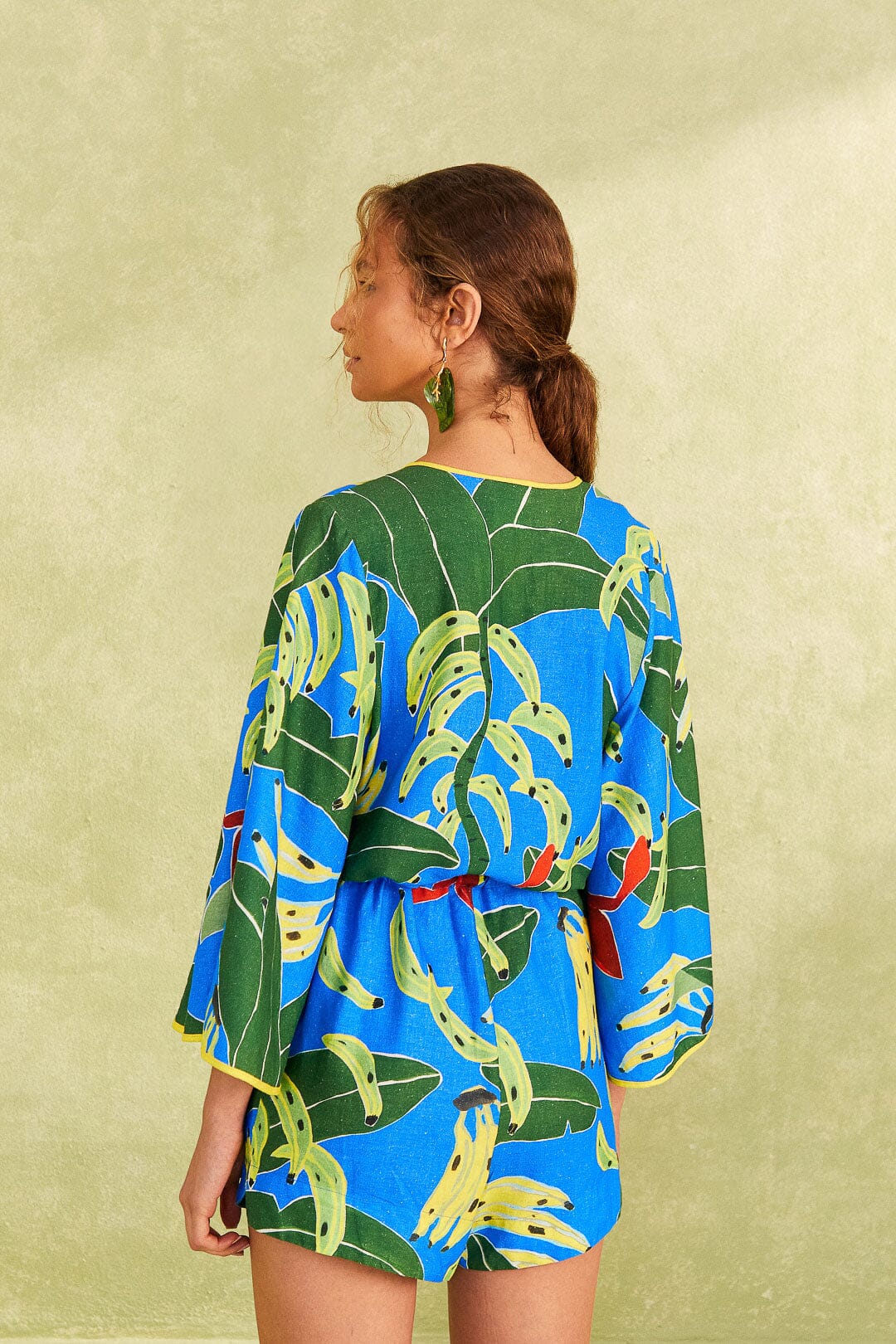 Farm Rio Blue Banana Leaves Romper